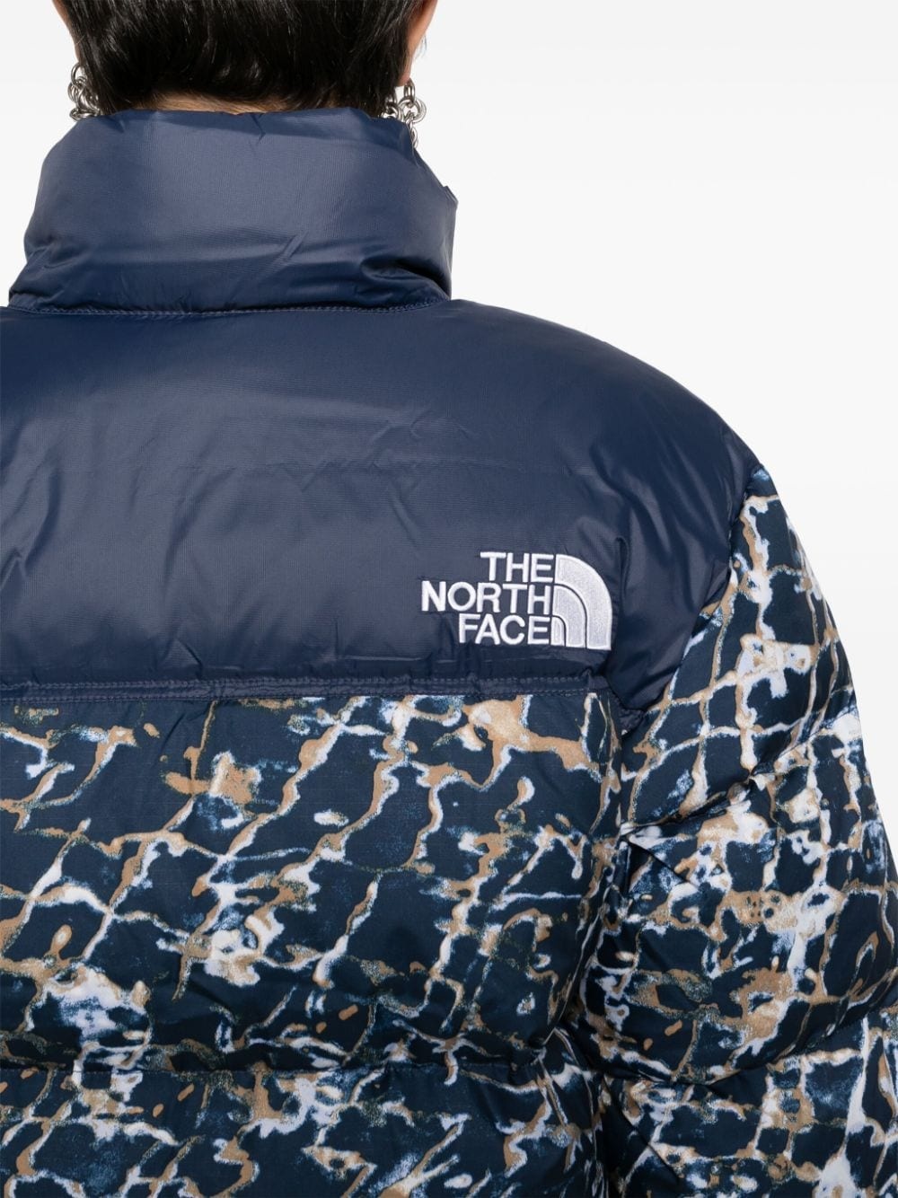 abstract-print quilted jacket - 5