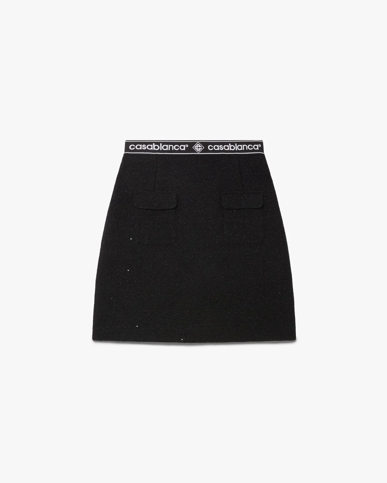 Black Tweed Midi Skirt - 1