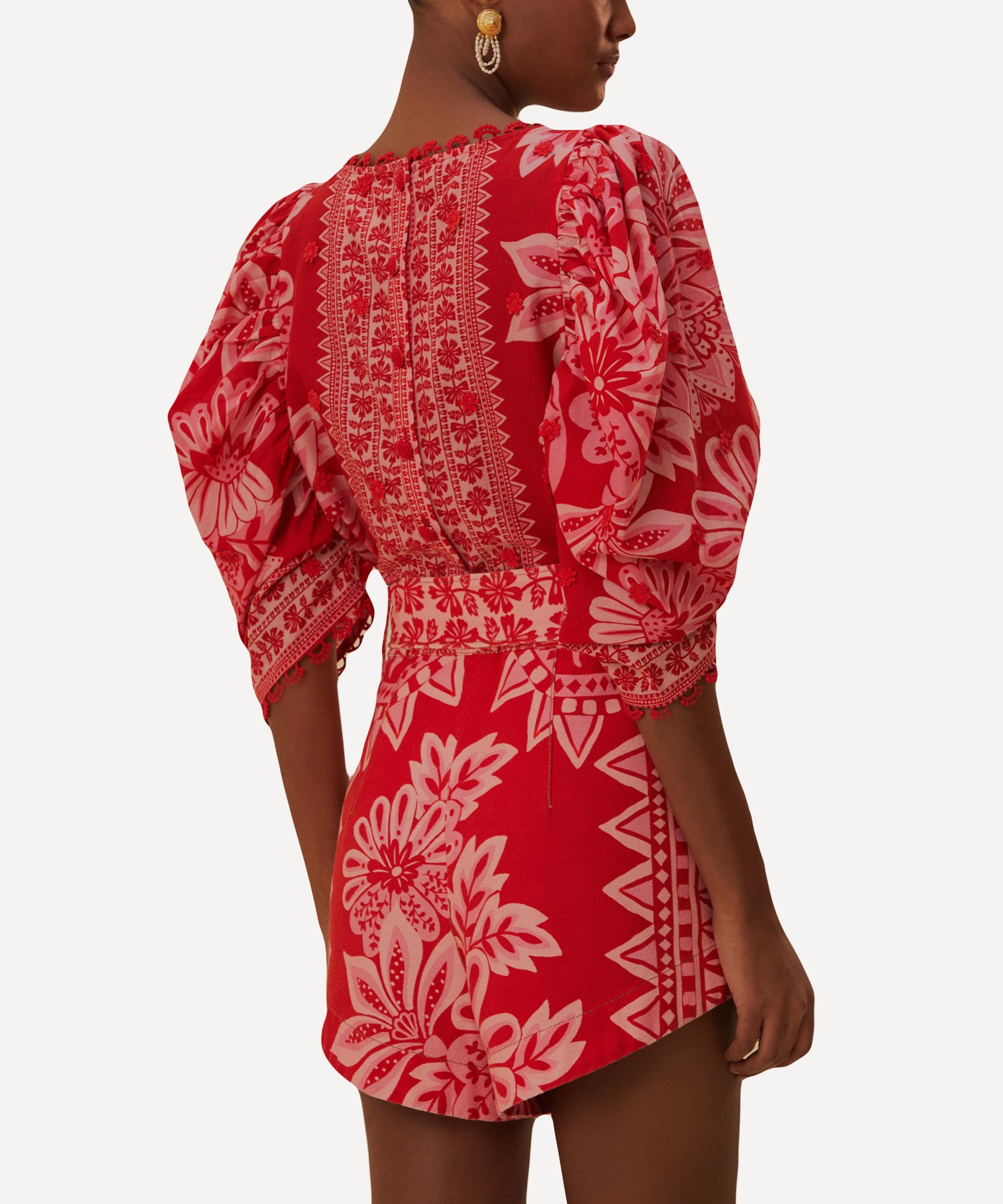 Flora Tapestry Red Shorts - 3