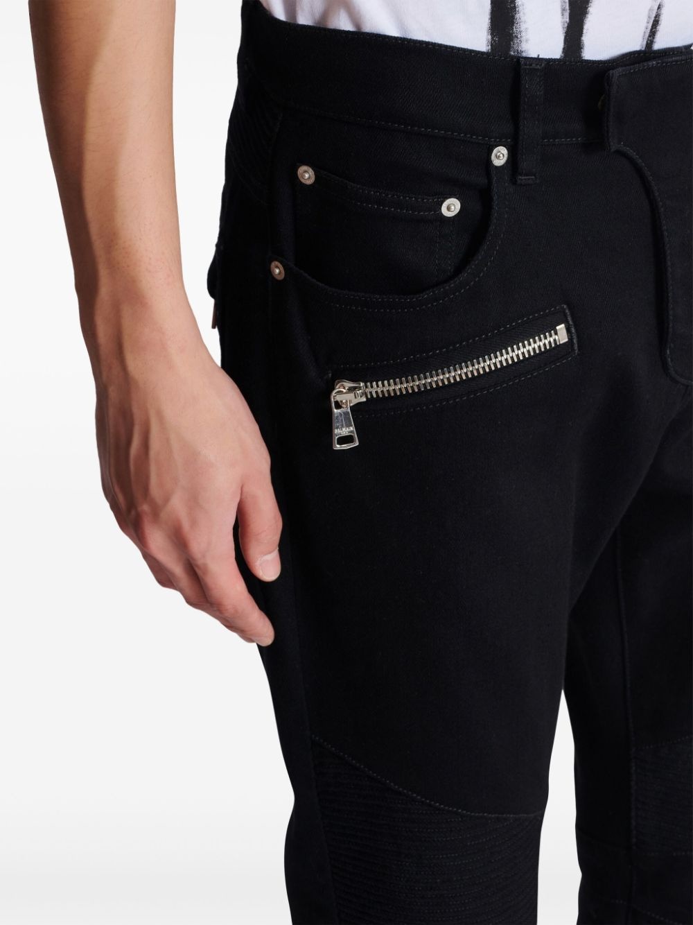 slim-fit biker jeans - 5