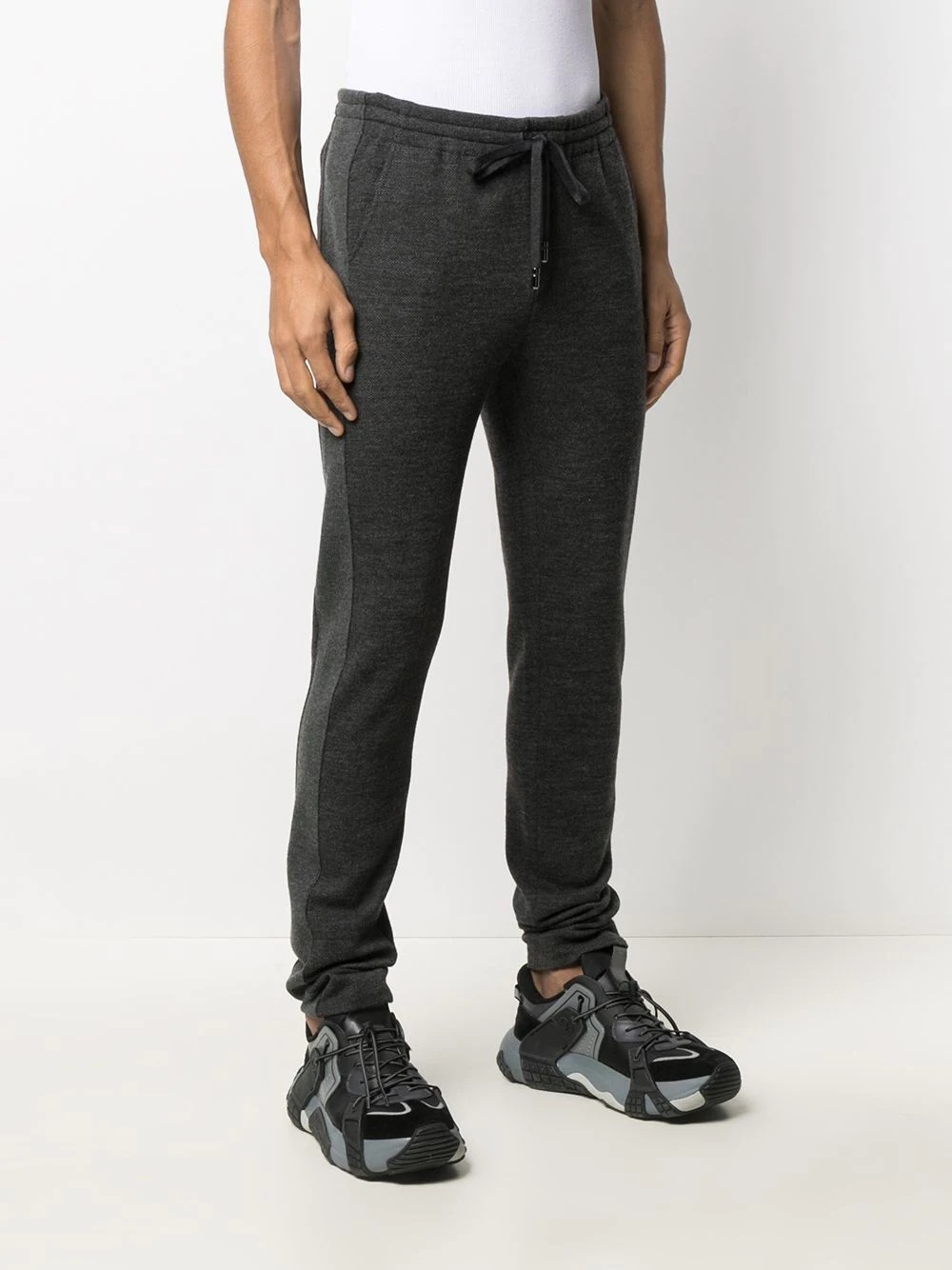 slim-fit wool track pants - 3