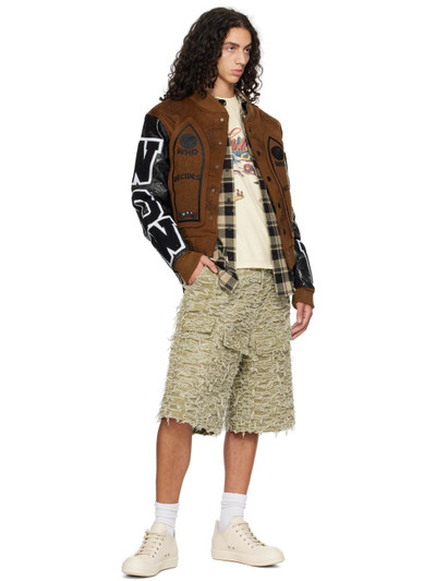 WHO DECIDES WAR SSENSE Exclusive Tan Husk Denim Shorts outlook