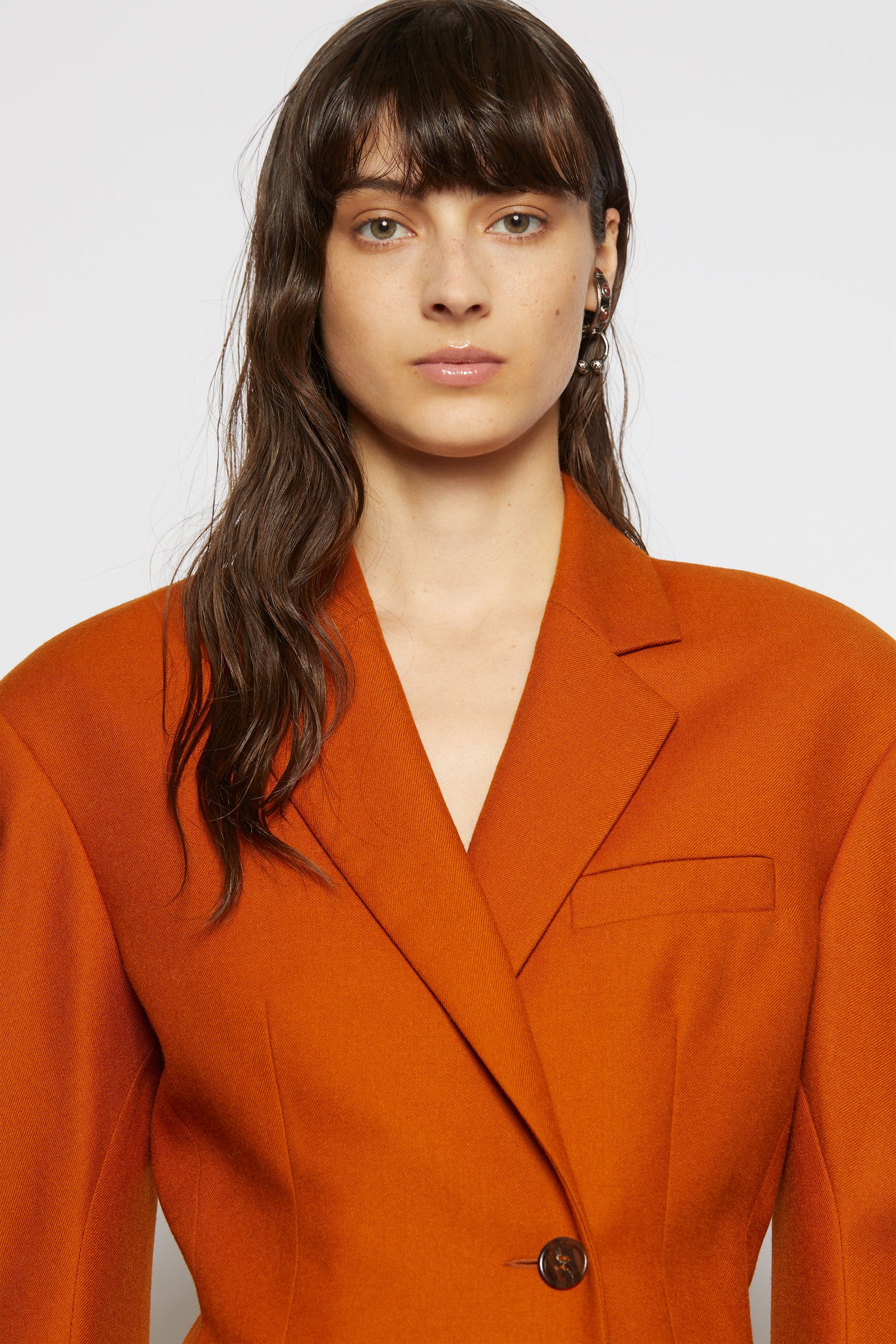 Puff-sleeve suit jacket saffron orange - 8