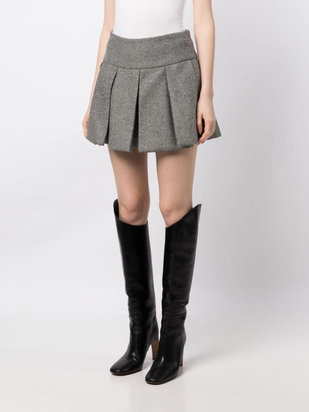 pleated virgin-wool miniskirt - 3