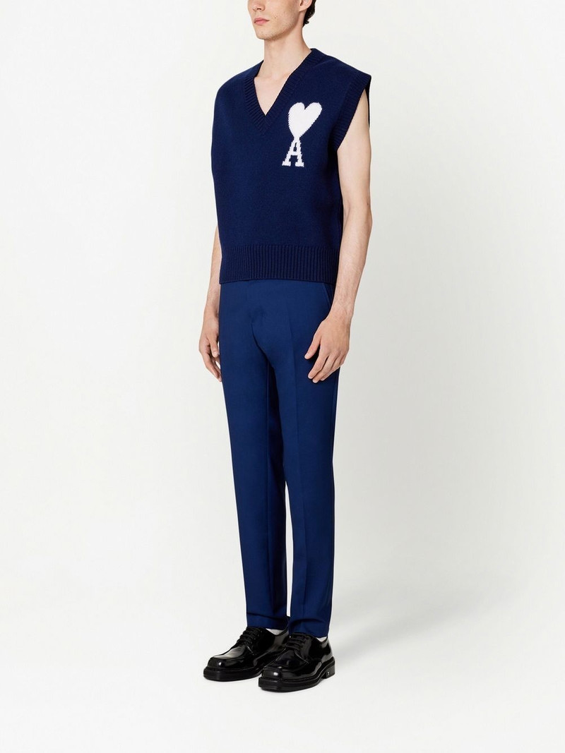 AMI Paris logo-intarsia knit vest outlook