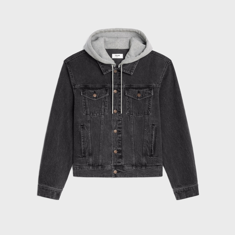 trucker jacket in charcoal wash denim 1