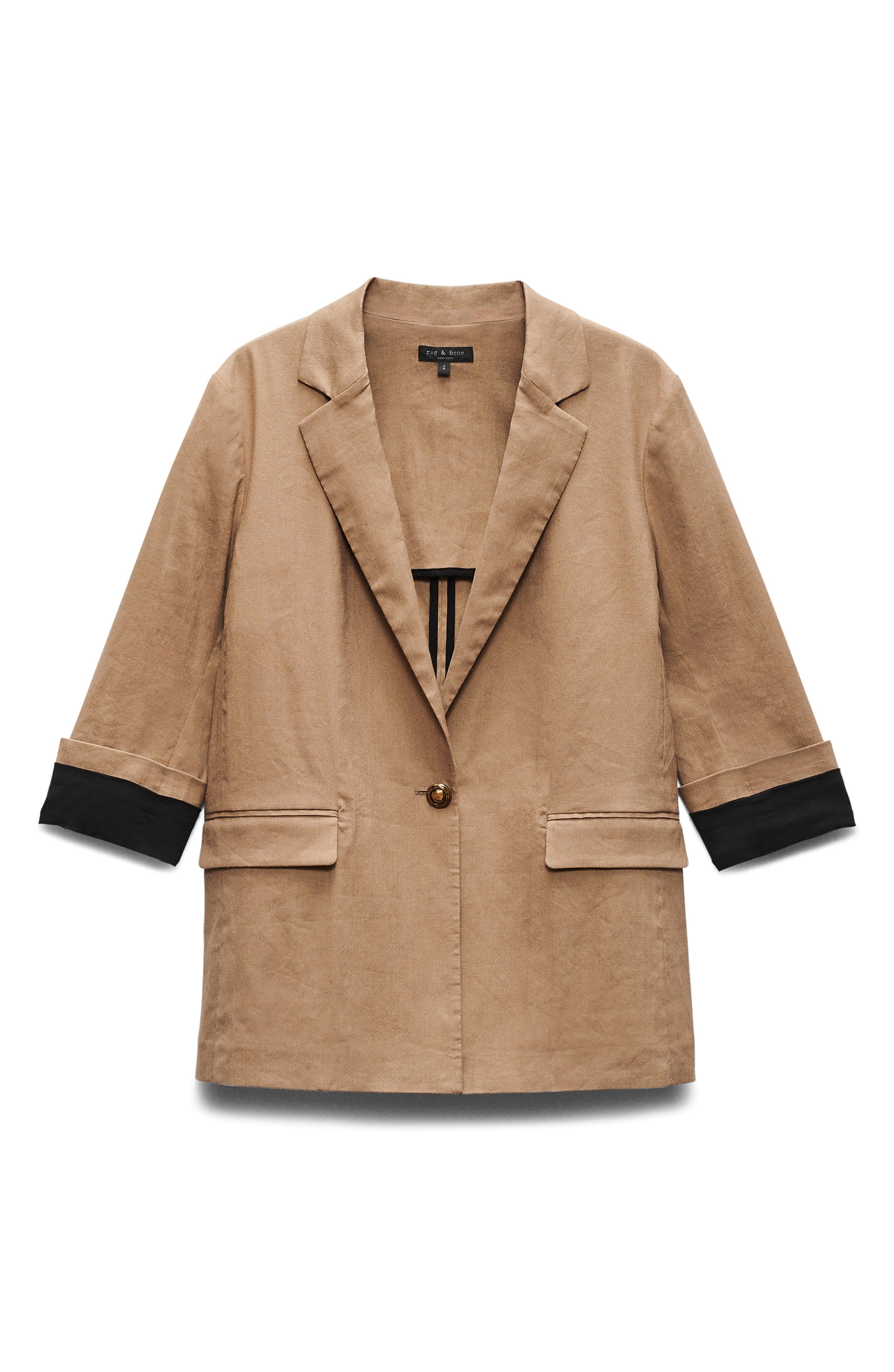 rag & bone Jennie Linen Blend Blazer in Mutedbrown at Nordstrom - 1