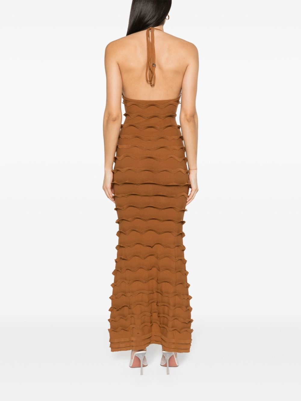 ruffled knitted maxi dress - 4