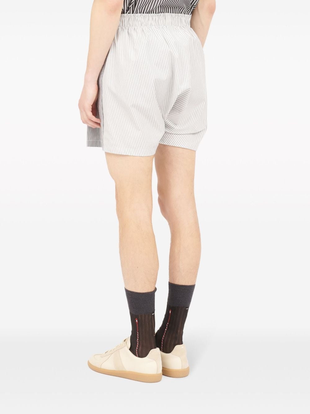 stripe-print elastic-waist shorts - 4