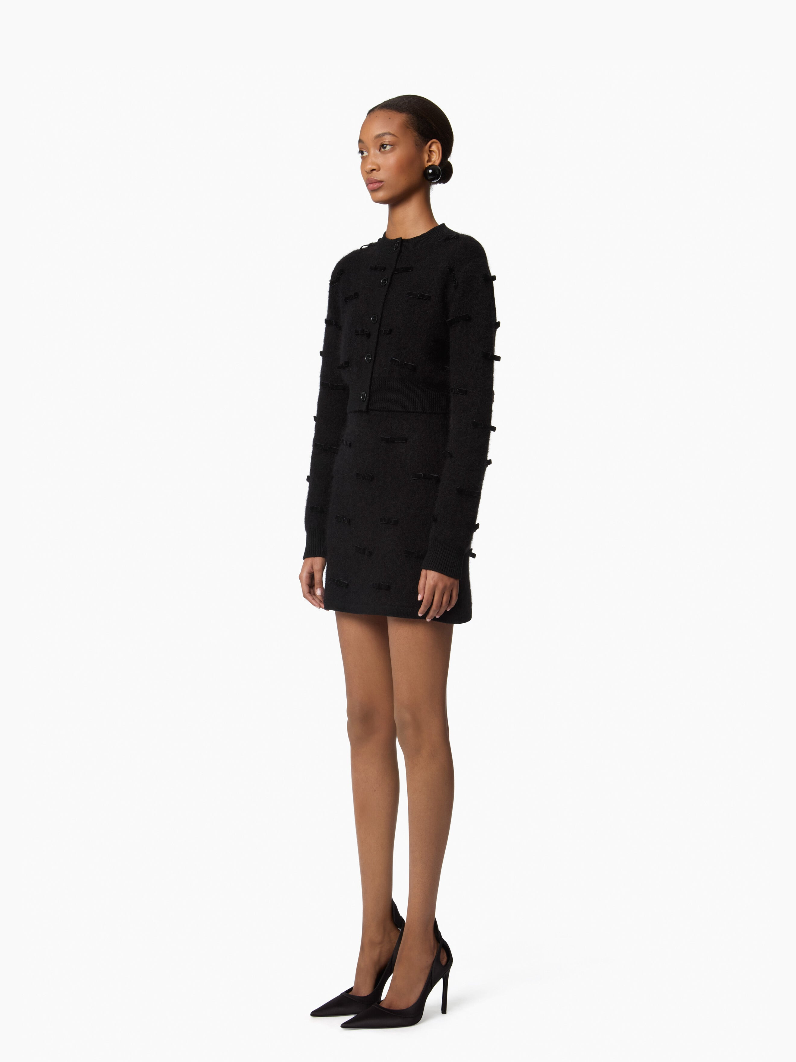 Black Mini Knit Skirt - 2