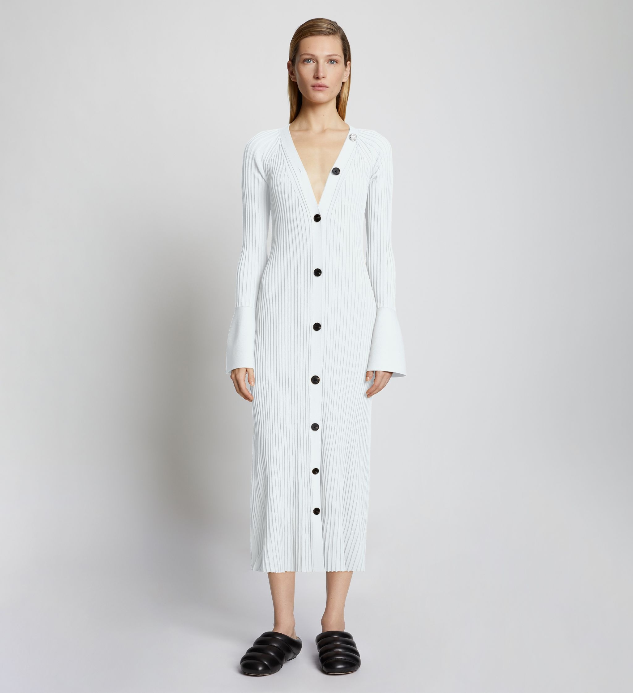 Rib Knit Cardigan Dress - 2
