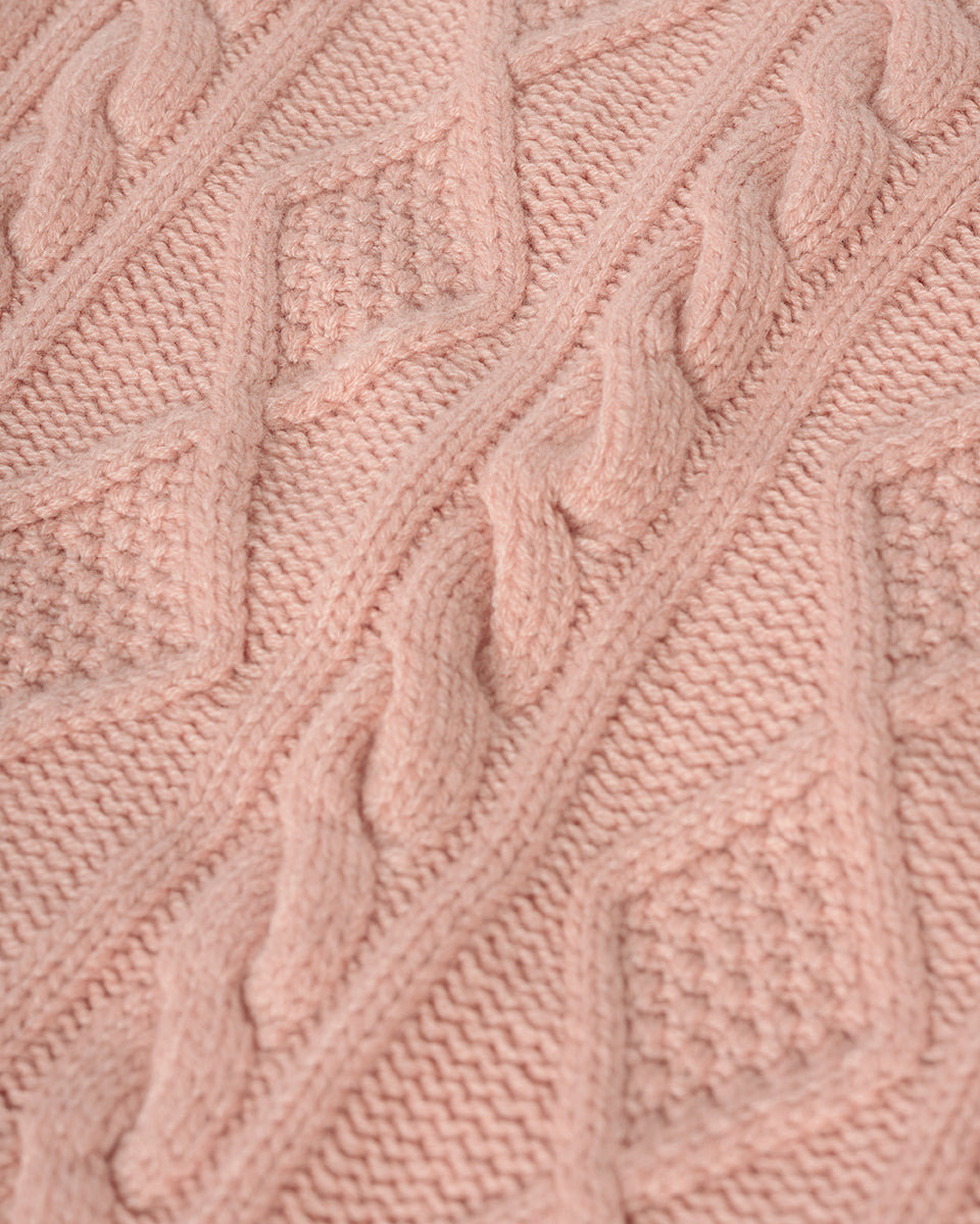 Aran Cable Pink Cashmere Tank - 6