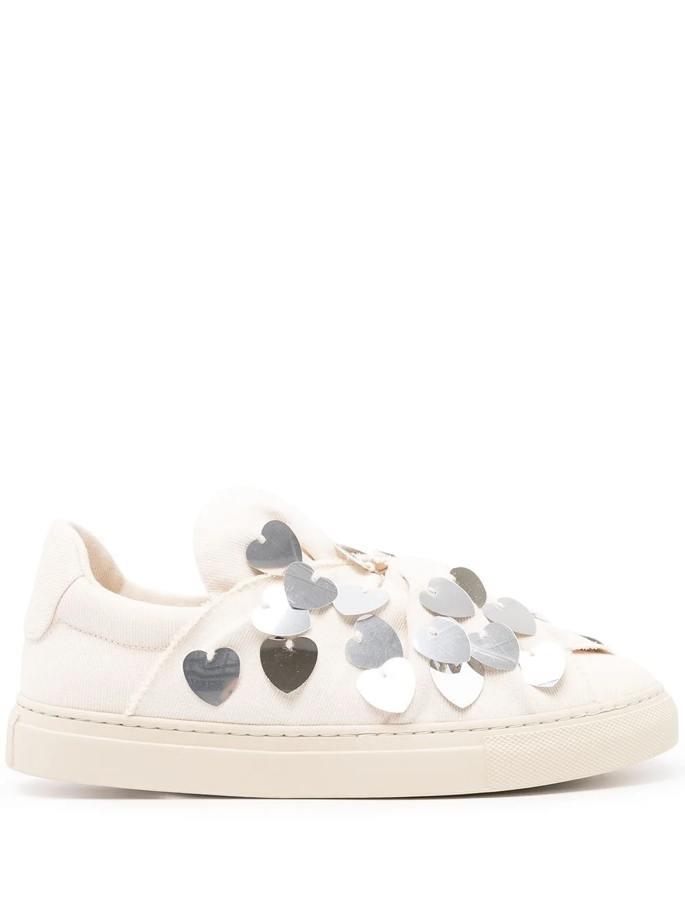 heart-embellished low-top sneakers - 1