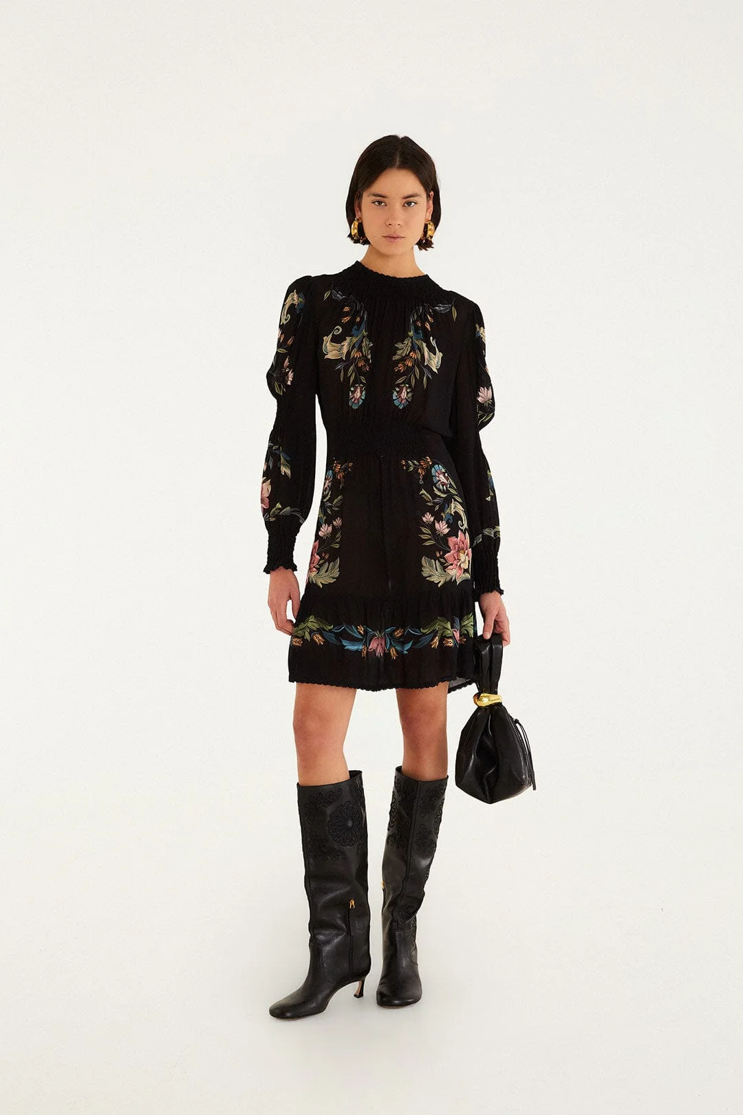 Natalia Lace Long Sleeve Mini Dress - 1