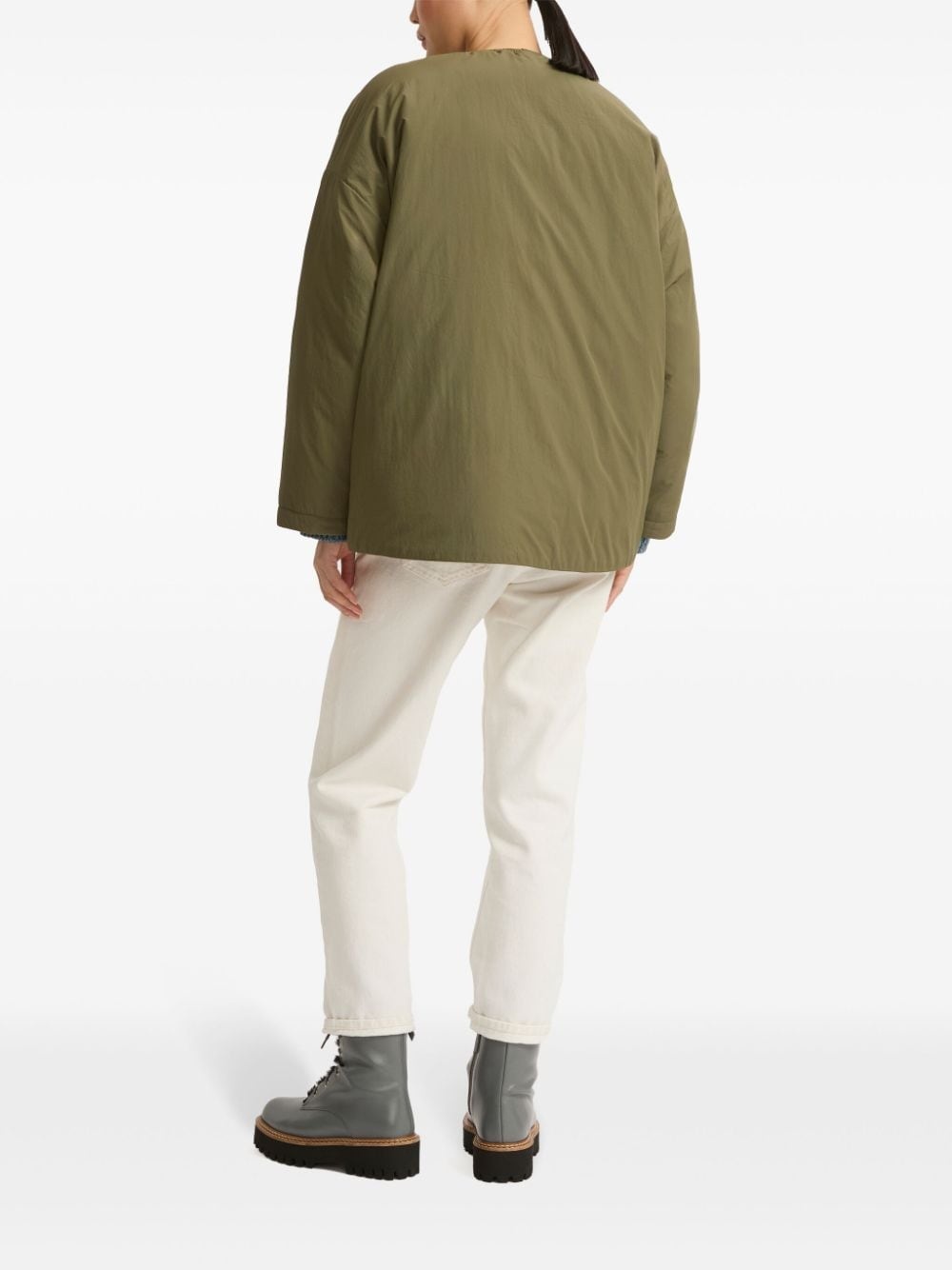 drawstring-neck down jacket - 3