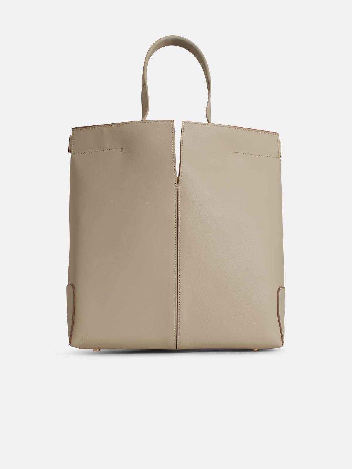 SMALL IVORY LEATHER BAG - 3