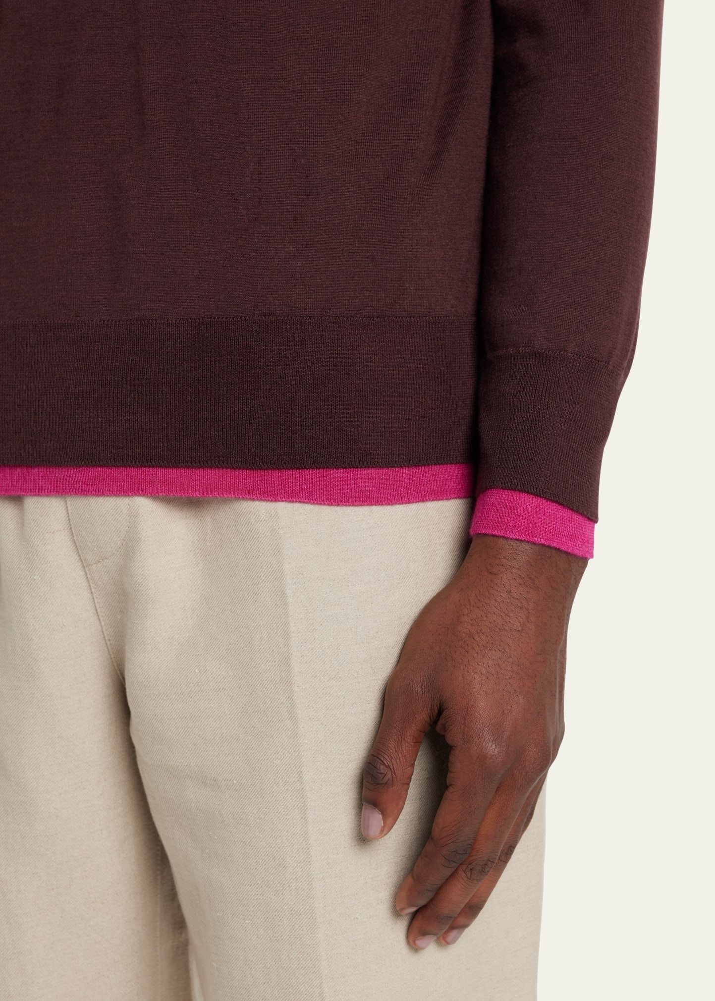 Men's Wells Cashmere-Silk Reversible Pullover Sweater - 5