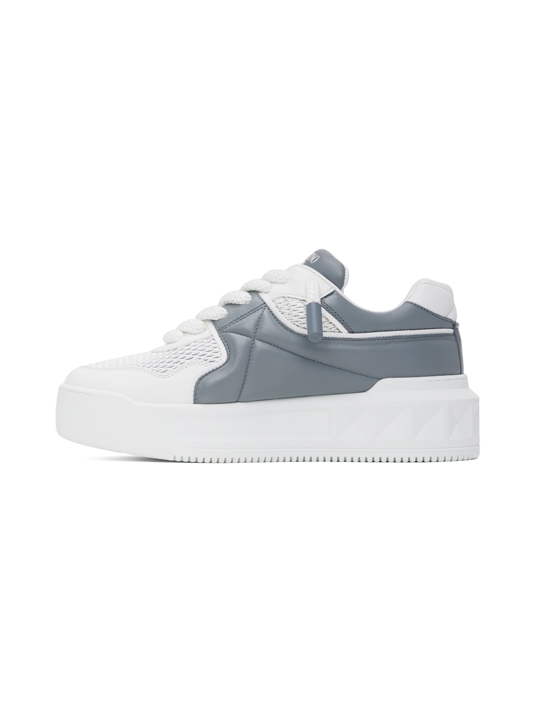 White & Gray One Stud XL Low-Top Sneakers - 3