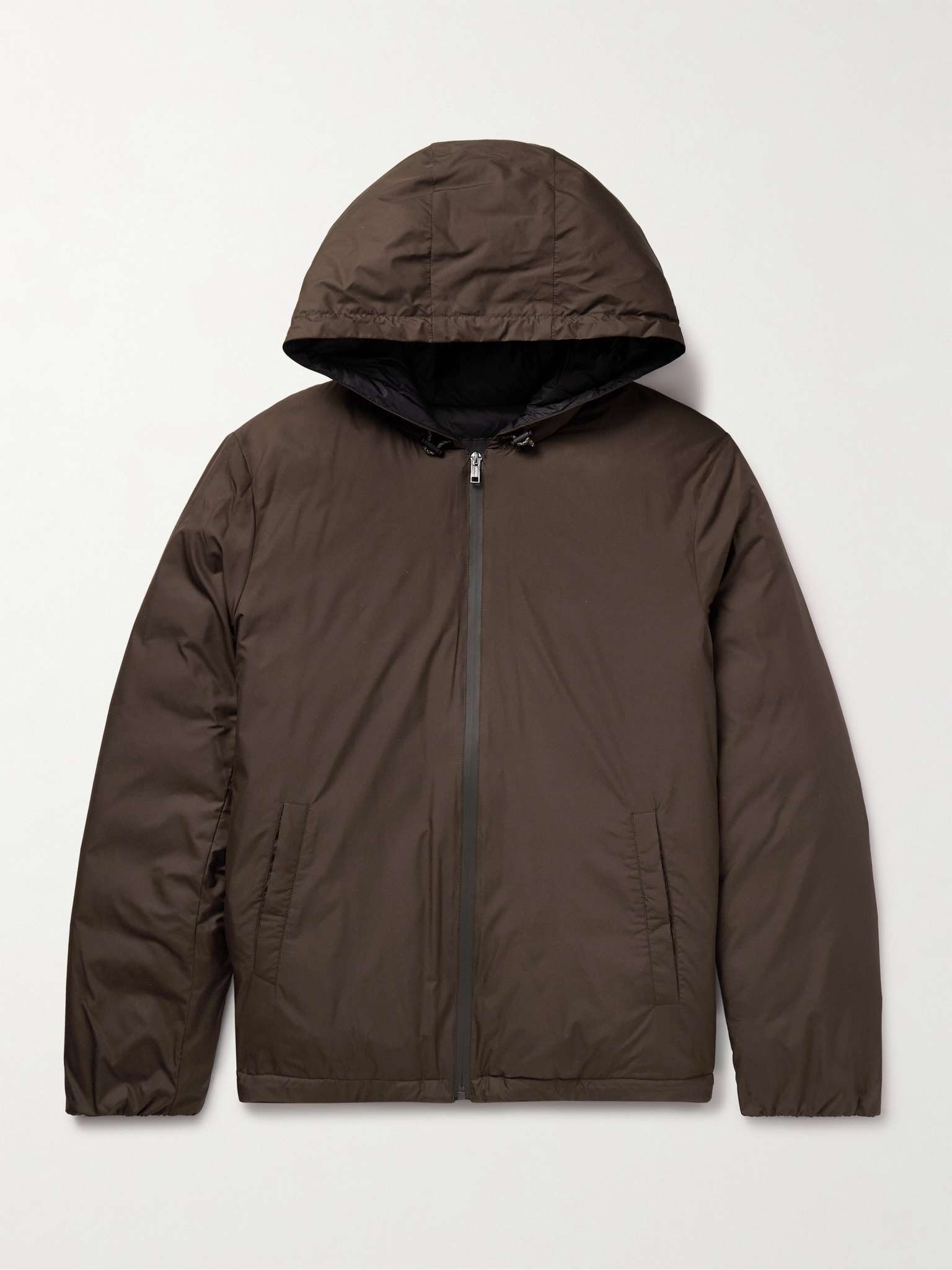 Slim-Fit Shell Hooded Down Jacket - 1