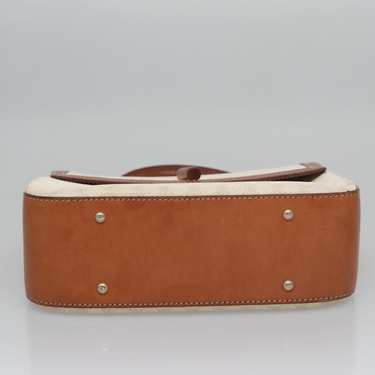 CELINE Macadam Canvas Hand Bag Pvc Leather White - 5