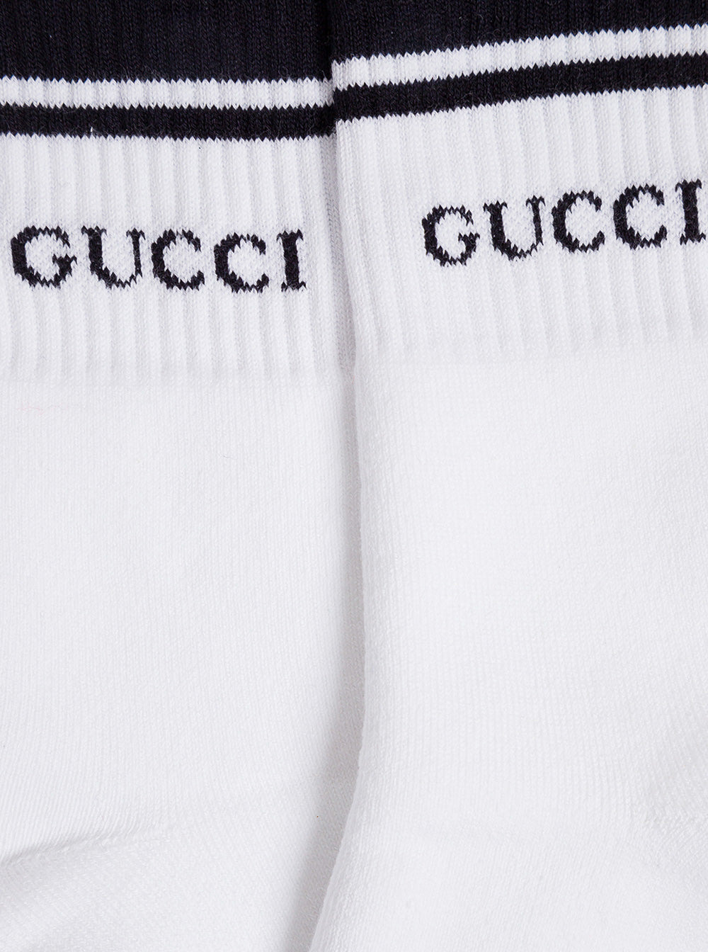 Gucci Men Gucci Man's Black And White Cotton Socks With Logo - 3
