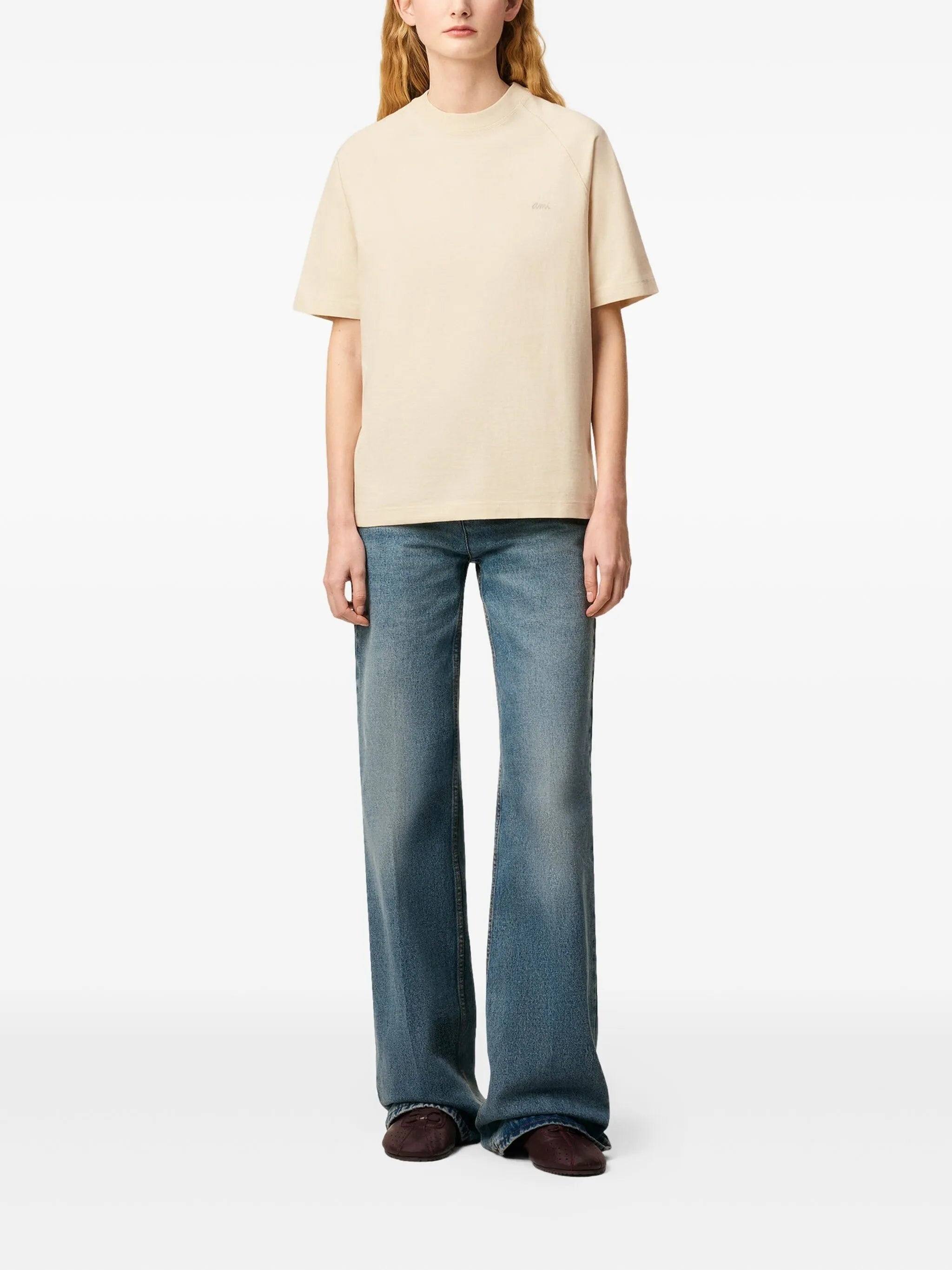 Ami Raglan-sleeve Embroidered T-shirt - 2
