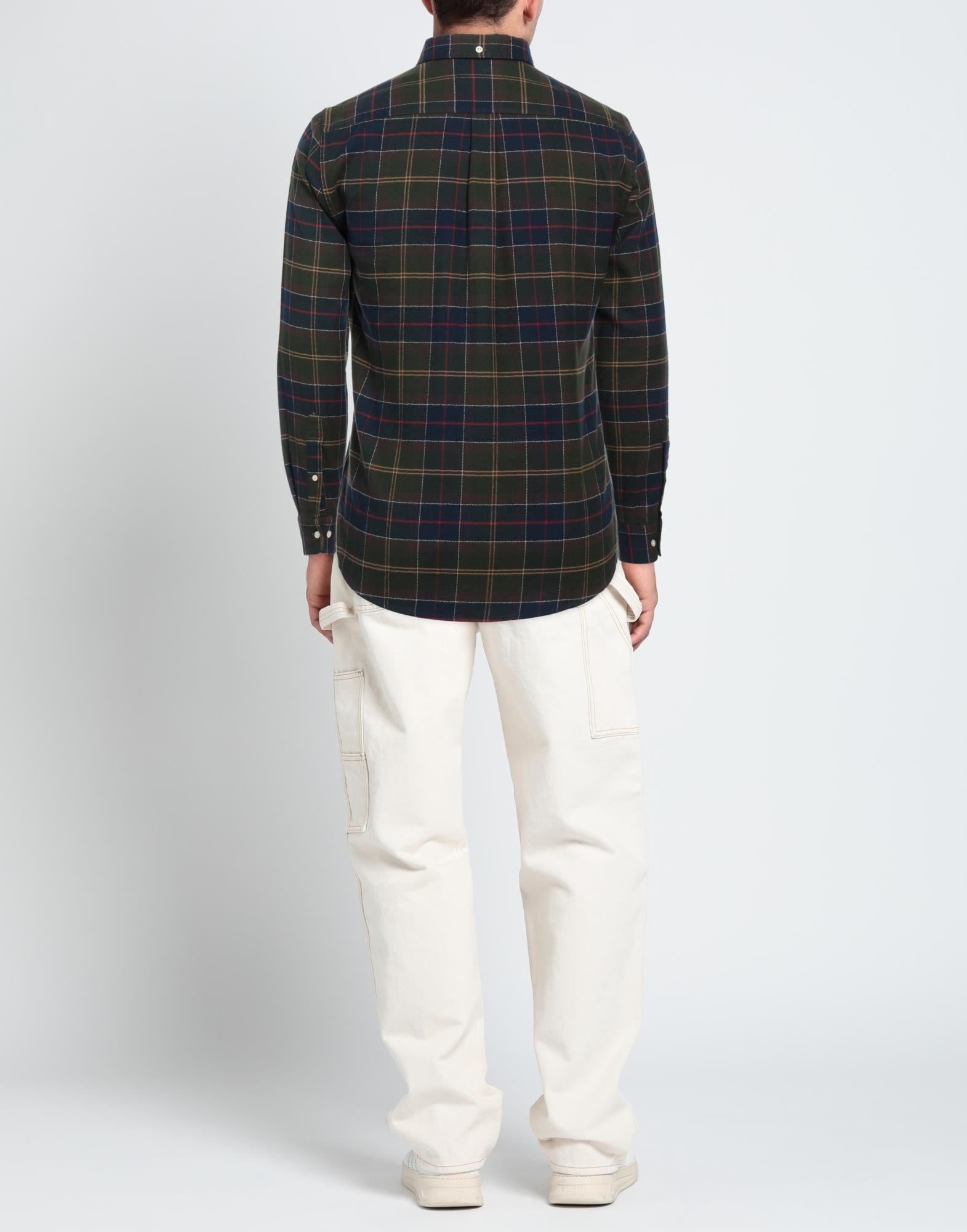 Military green Men's Checked Shirt - 3