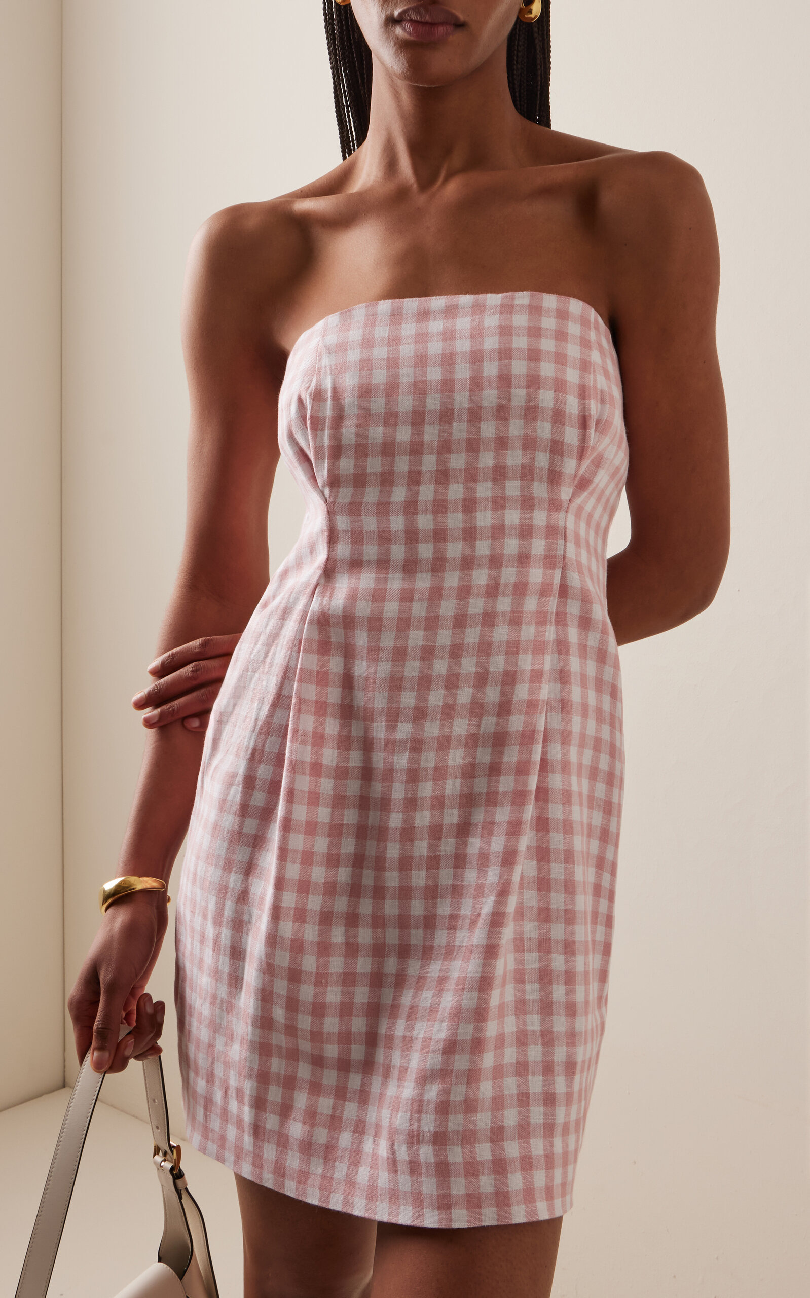Exclusive Riviera Rosaalie Strapless Cotton Mini Dress pink - 3