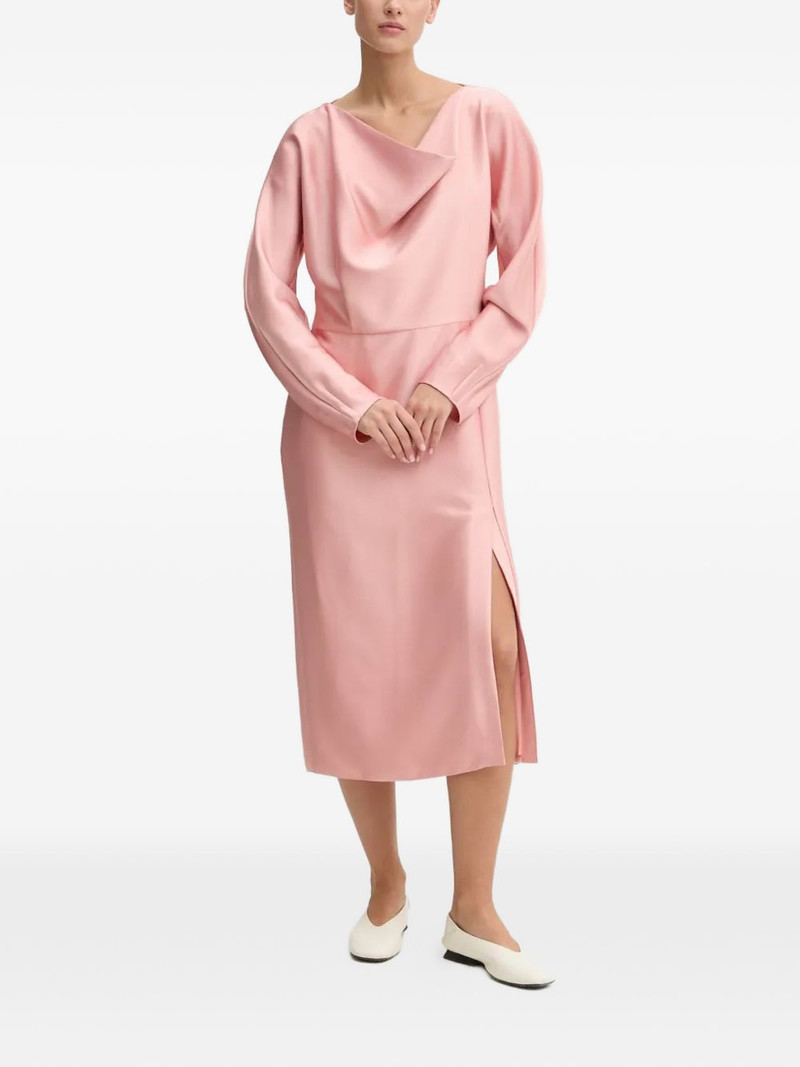 cowl-neck slit midi dress 1