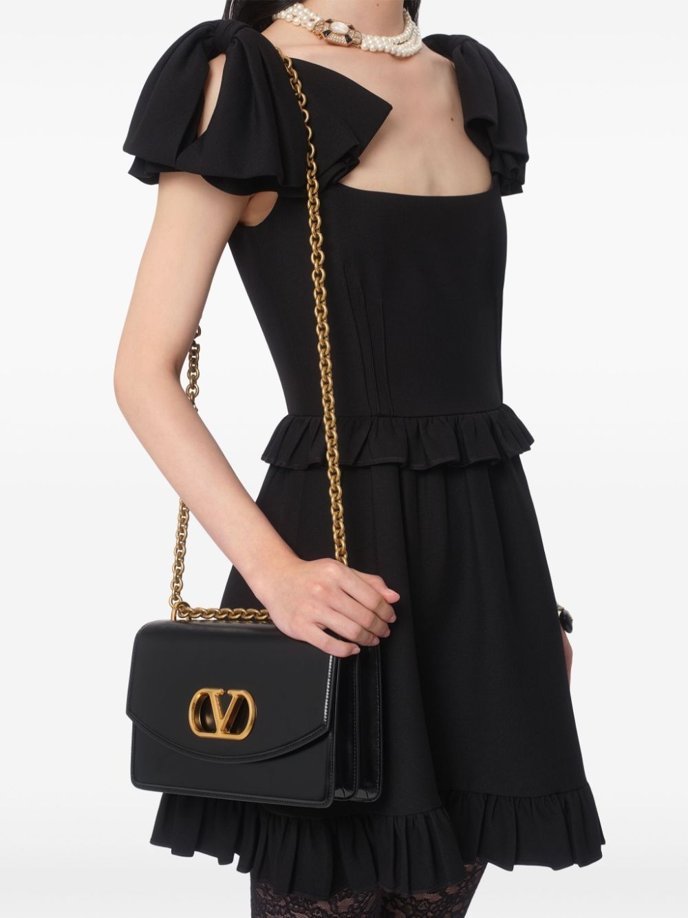 crepe couture mini dress - 6