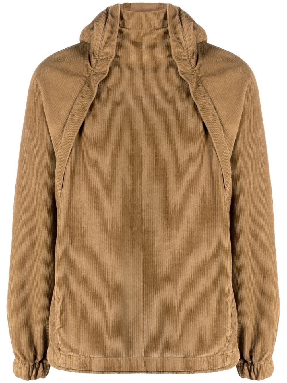 side-zip corduroy hoodie - 1