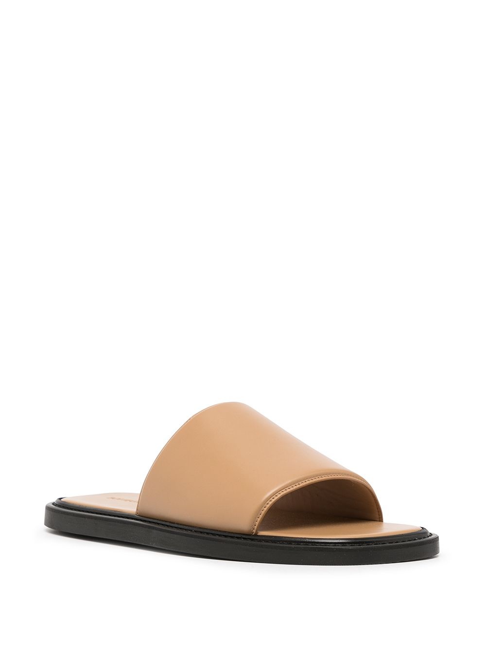 open-toe leather slides - 2