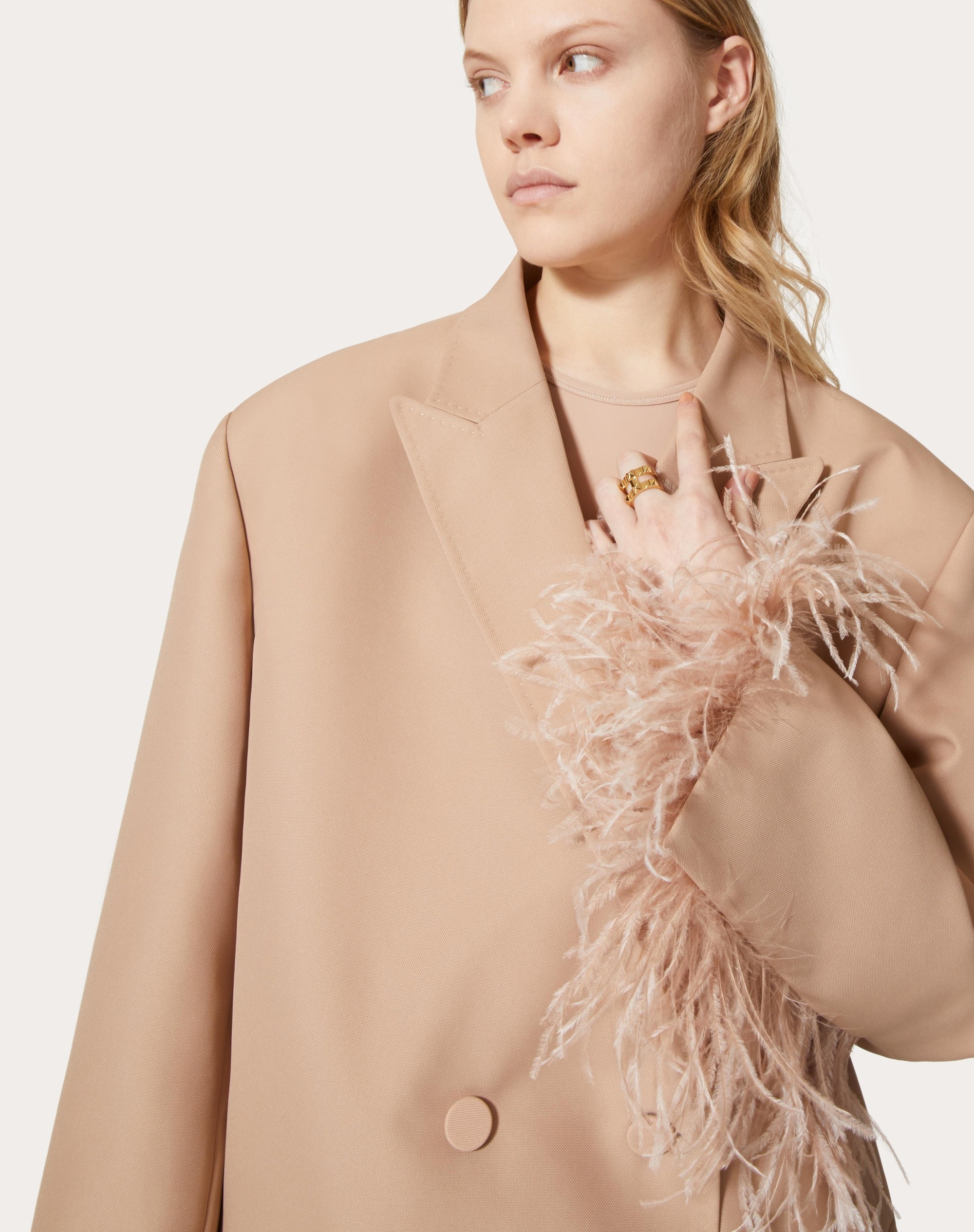 BLAZER IN EMBROIDERED TECHNO WEAVE - 5