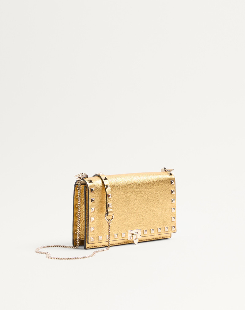 ROCKSTUD MINI CALFSKIN BAG WITH CHAIN IN LAMINATED GRAINY CALFSKIN 2