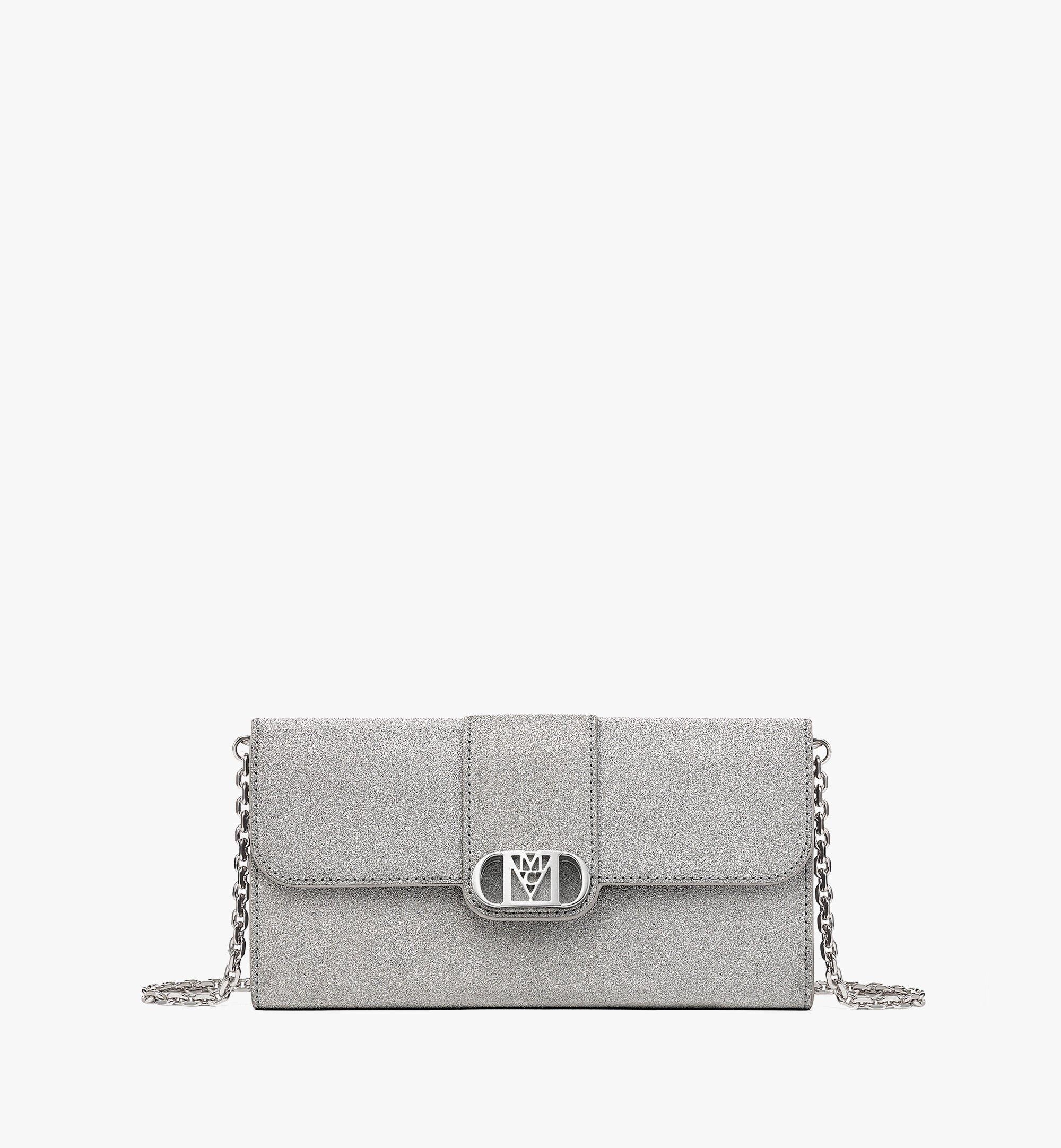 Mode Travia Wallet on Chain in Glitter Leather - 1