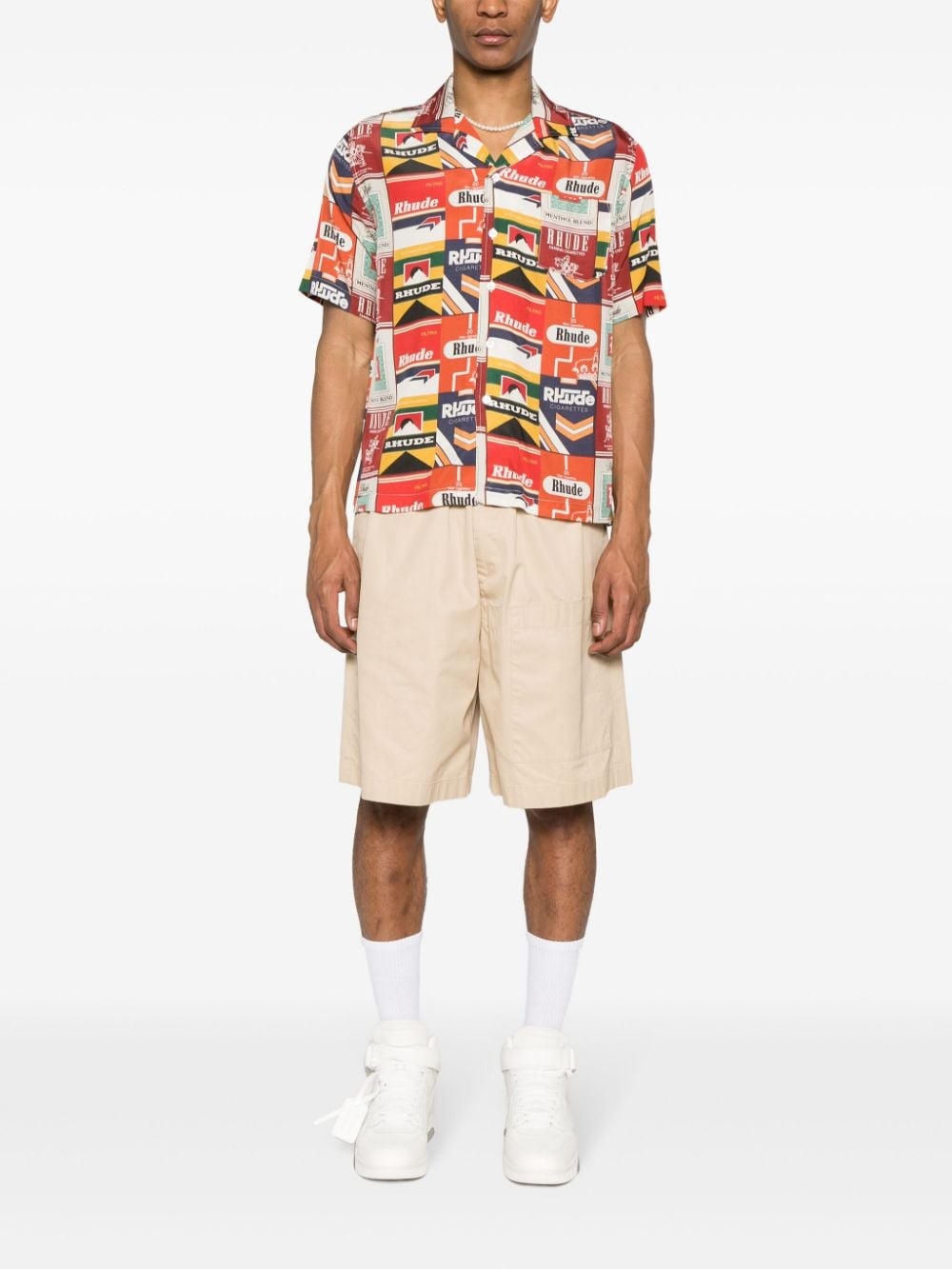 Cigarette-print silk shirt - 2