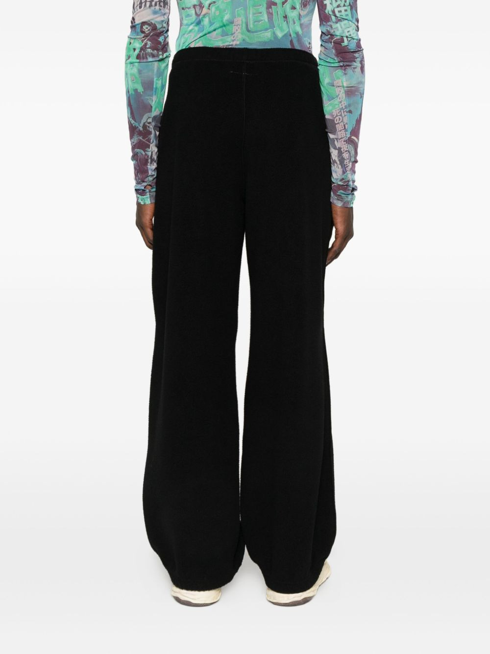 fleece cuffed-hem trousers - 4