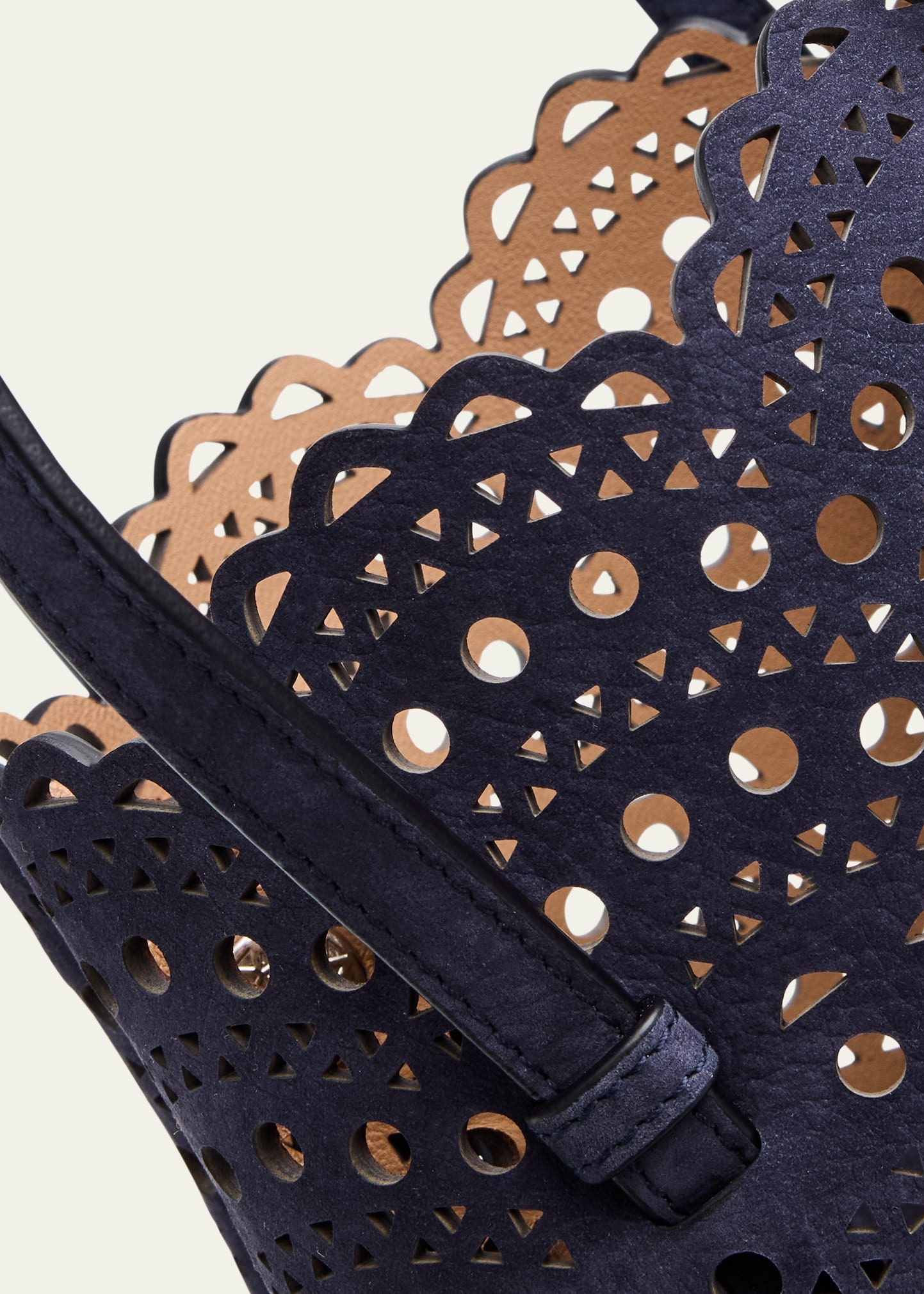 Mina 20 Top-Handle Bag in Perforated Suede - 5