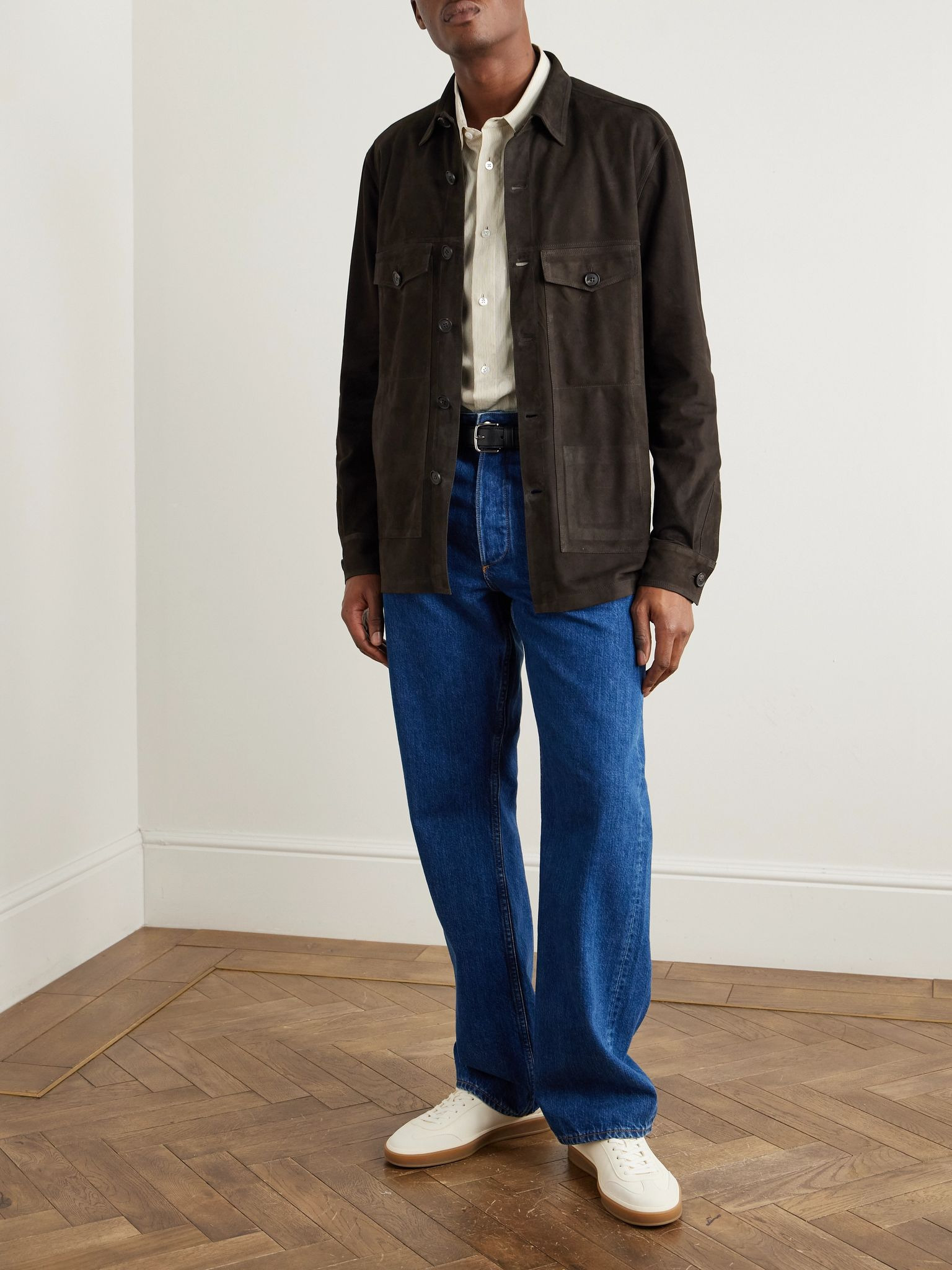 Suede Overshirt Dark brown - 2