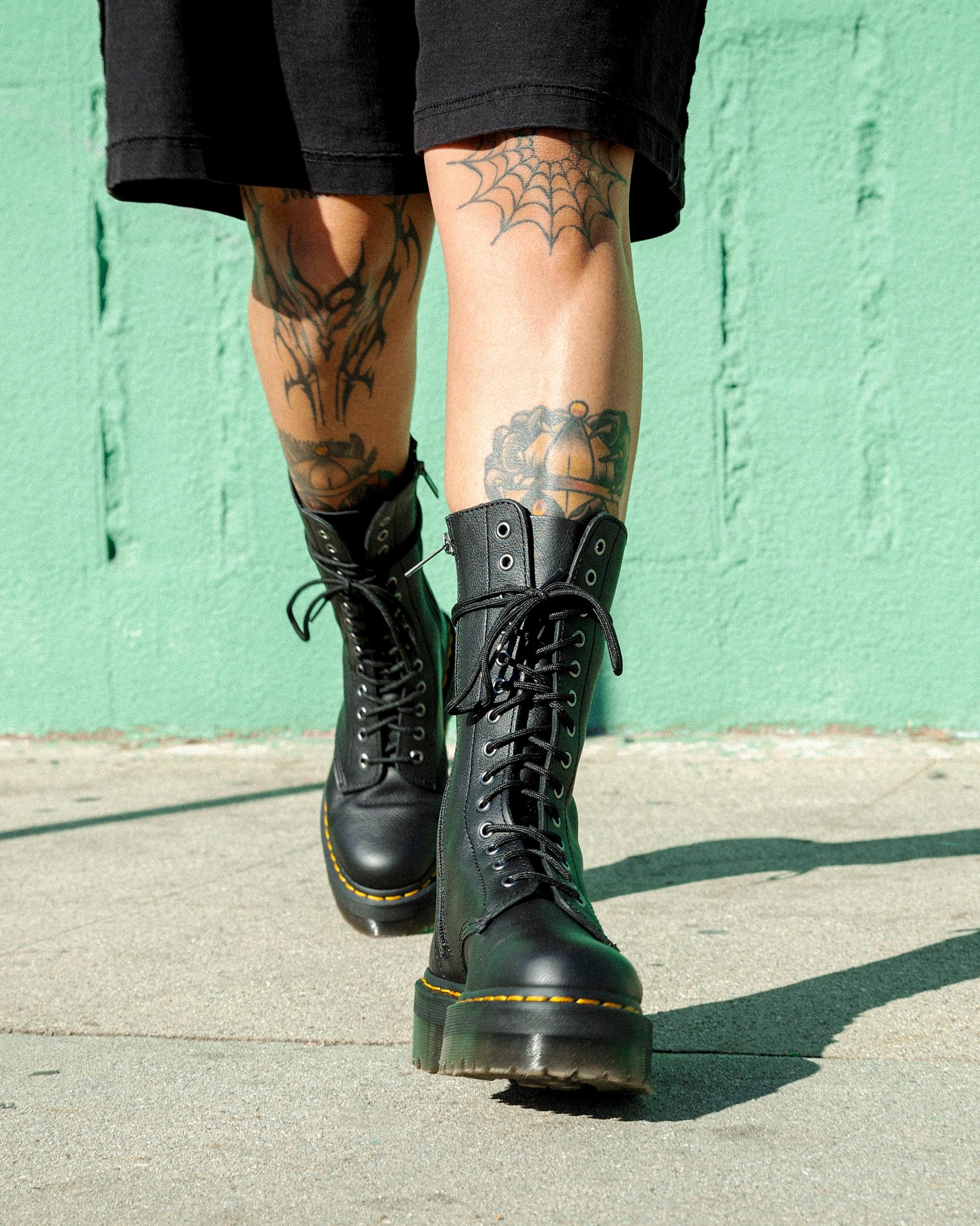 1B99 Pisa Leather Mid Calf Lace Up Boots - 10