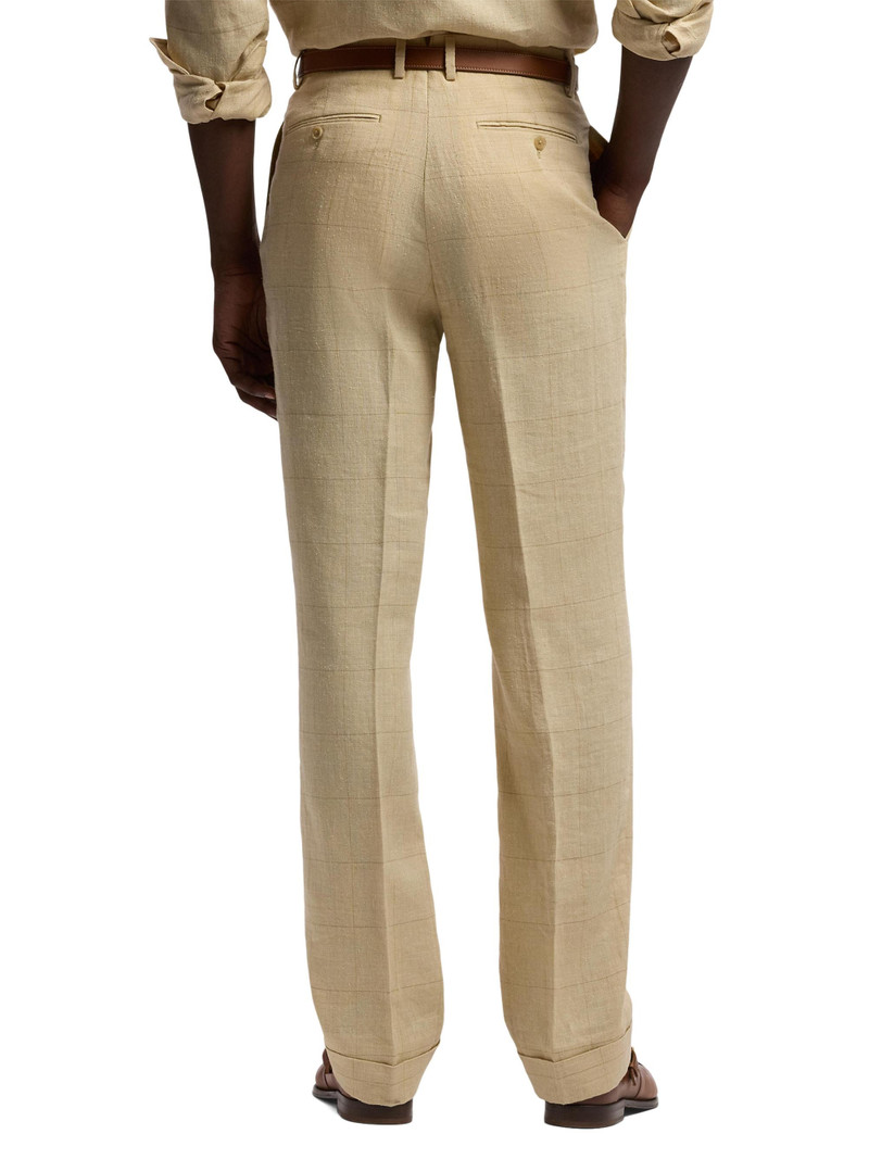 Men's Glenn Hand-Tailored Windowpane Trousers - Classic Tan 5