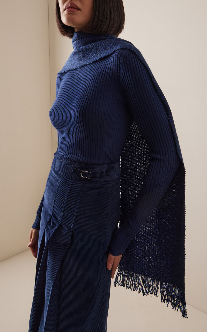 GABRIELA HEARST Illumina Scarf navy outlook