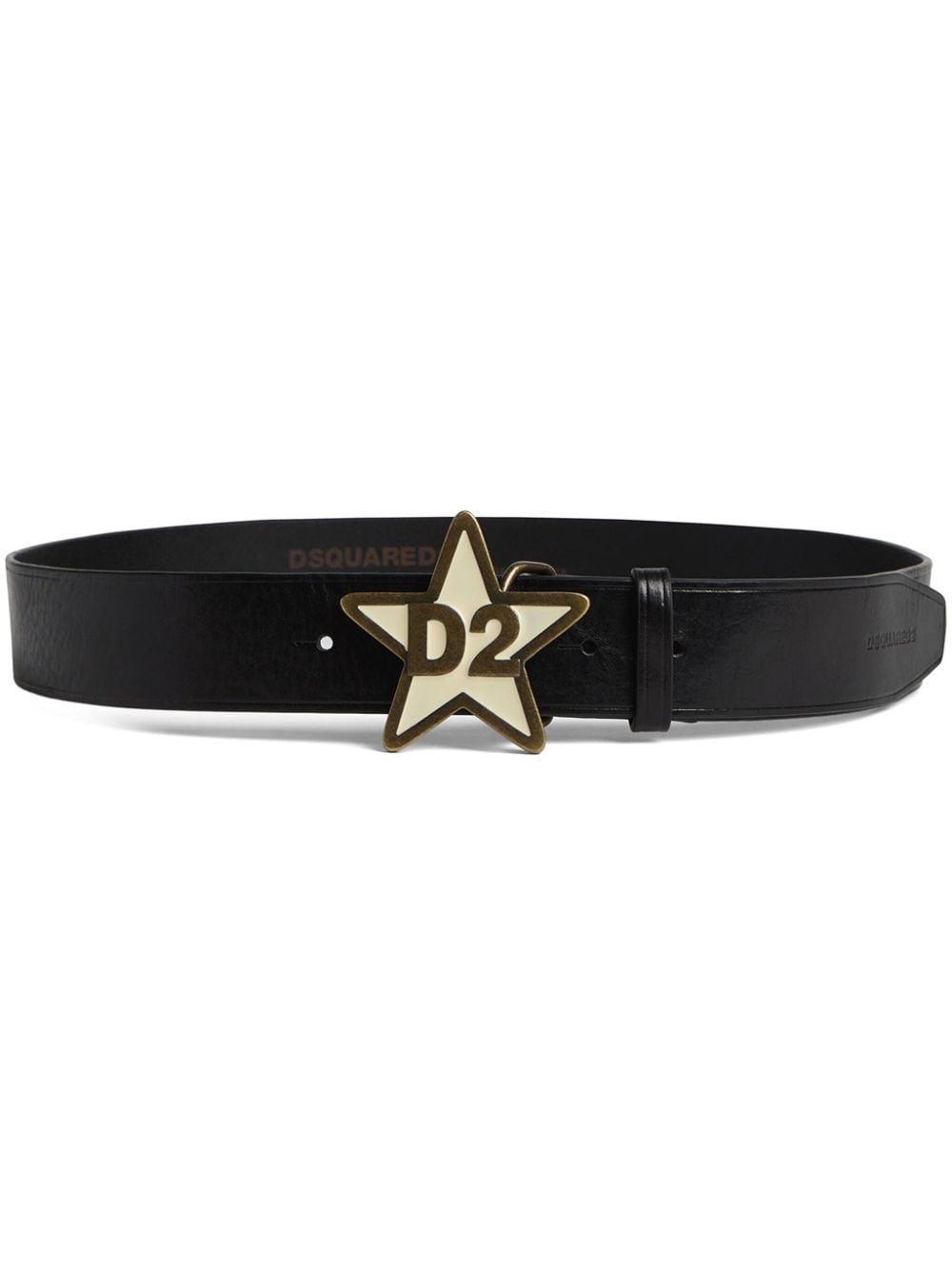 logo-engraved buckle leather belt - 1