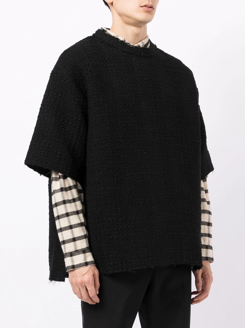 short-sleeve bouclé sweatshirt - 3