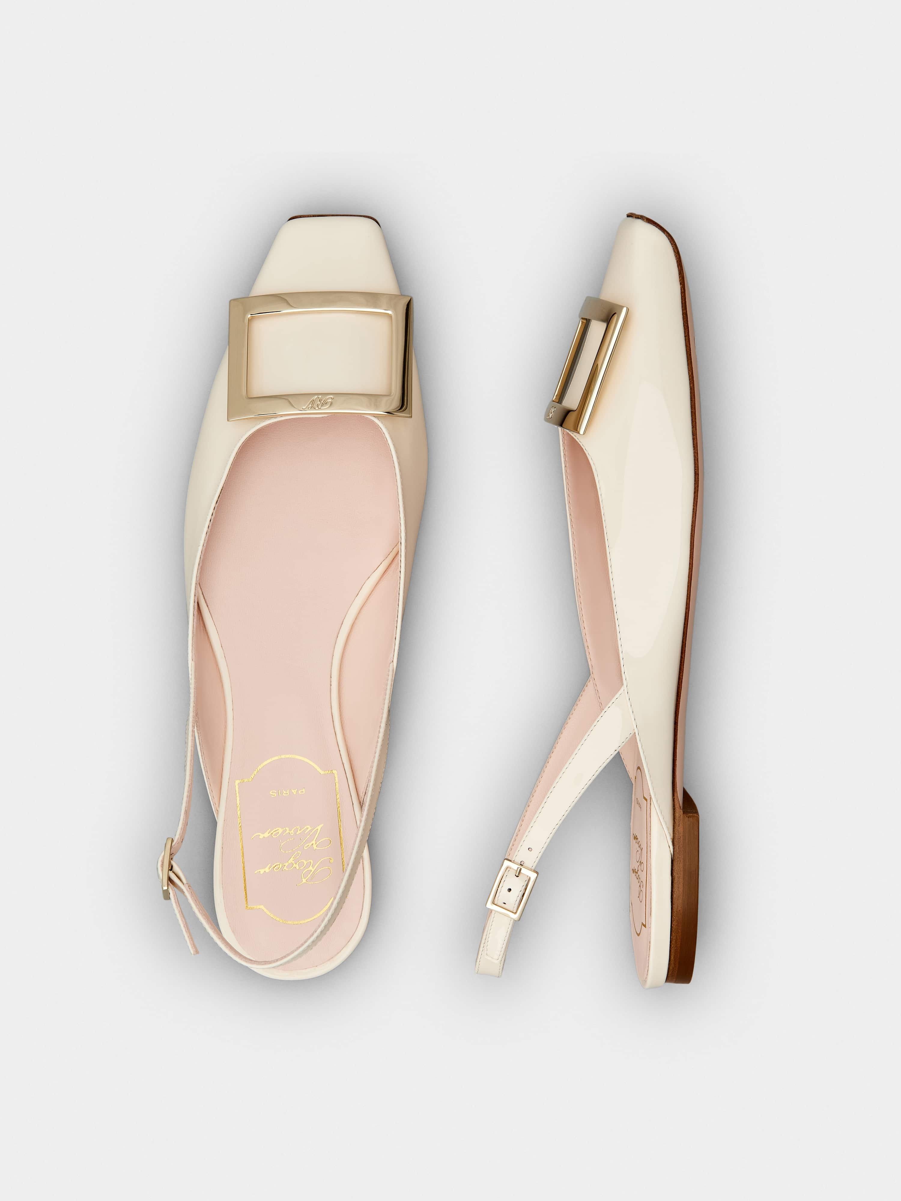 Trompette Metal Buckle Slingback Ballerinas in Patent Leather - 7