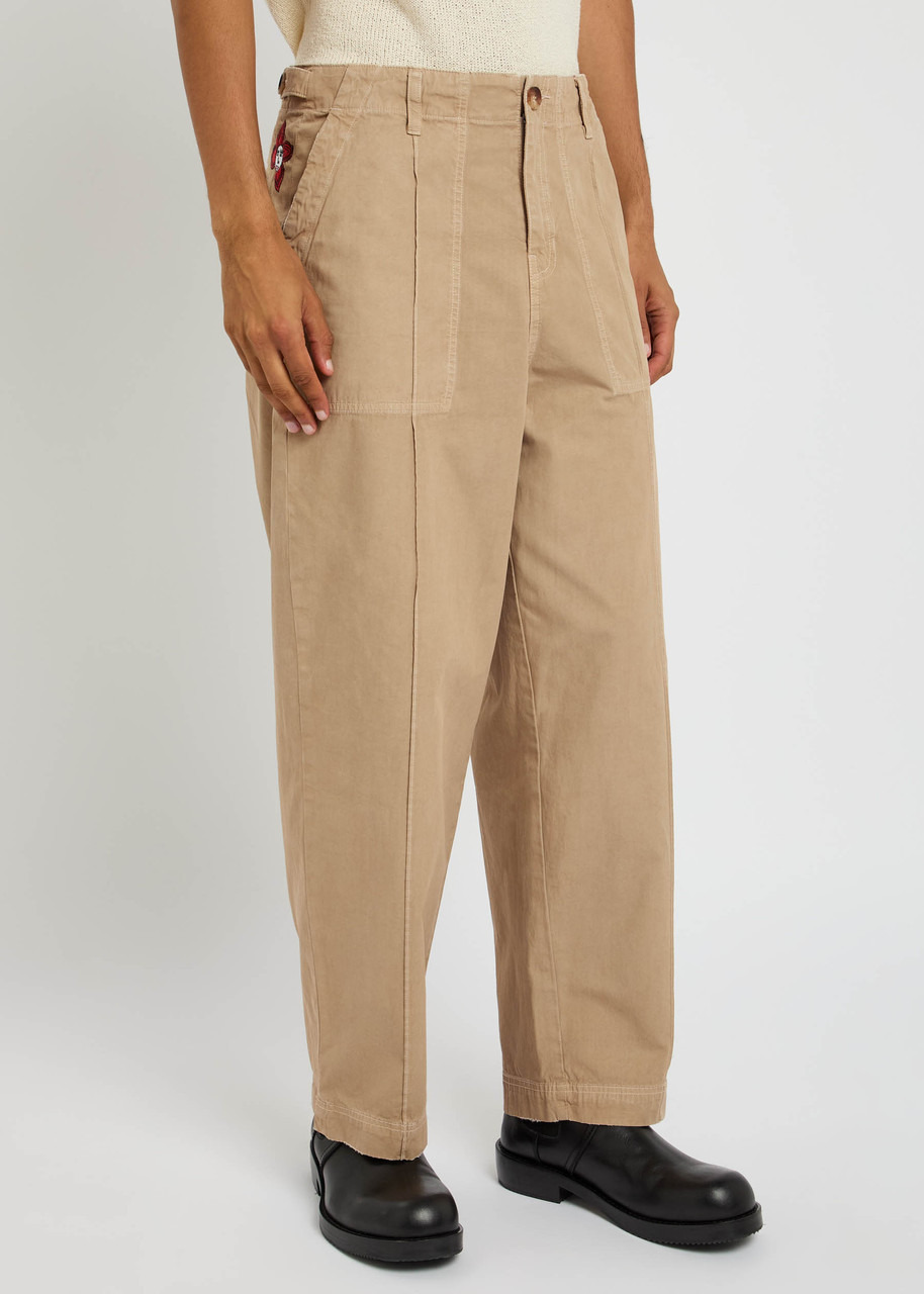 The Elder Statesman Surprise & Delight Embroidered Cotton-poplin Trousers - 2