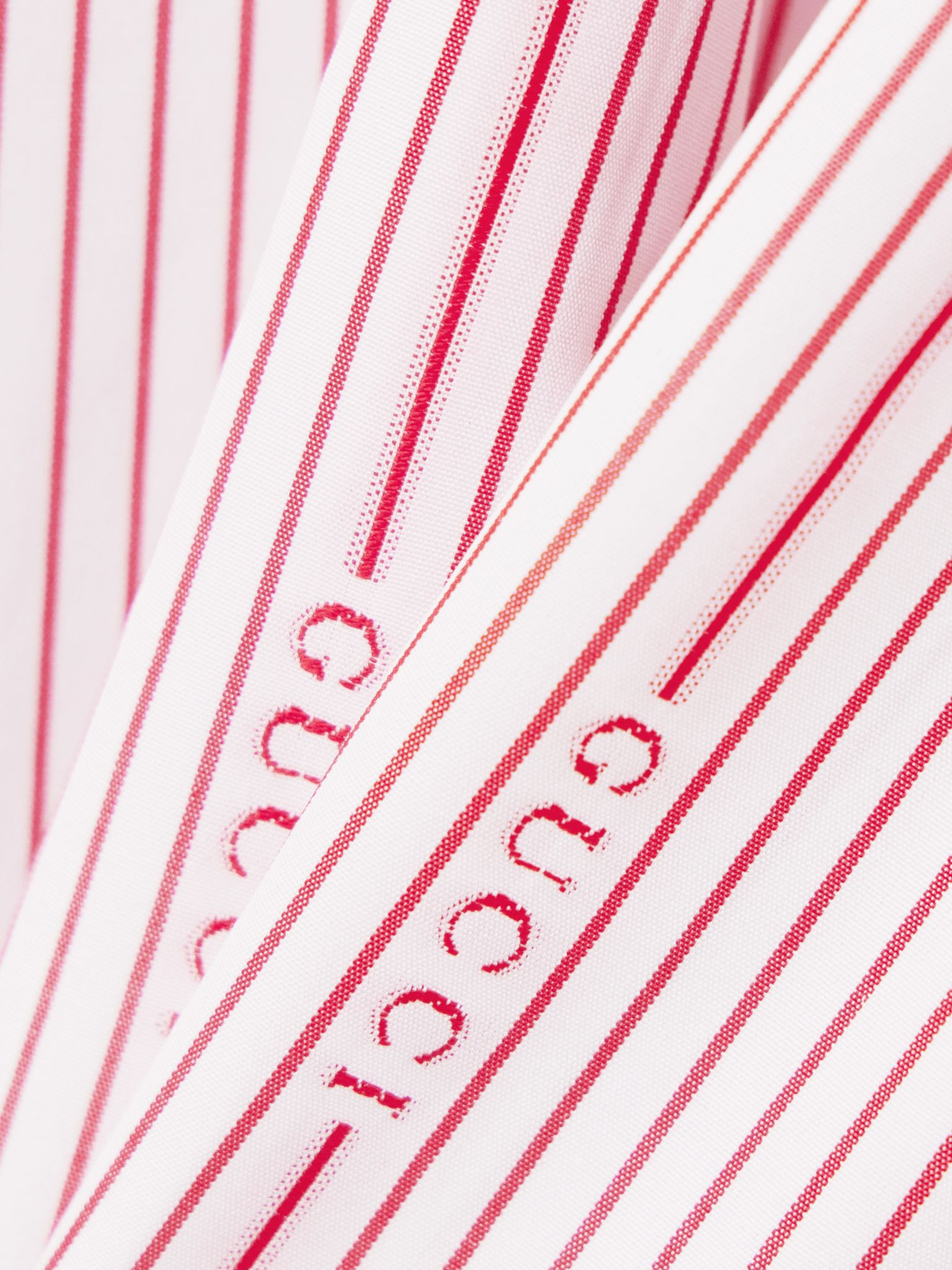 Striped cotton-poplin midi skirt Pink - 4