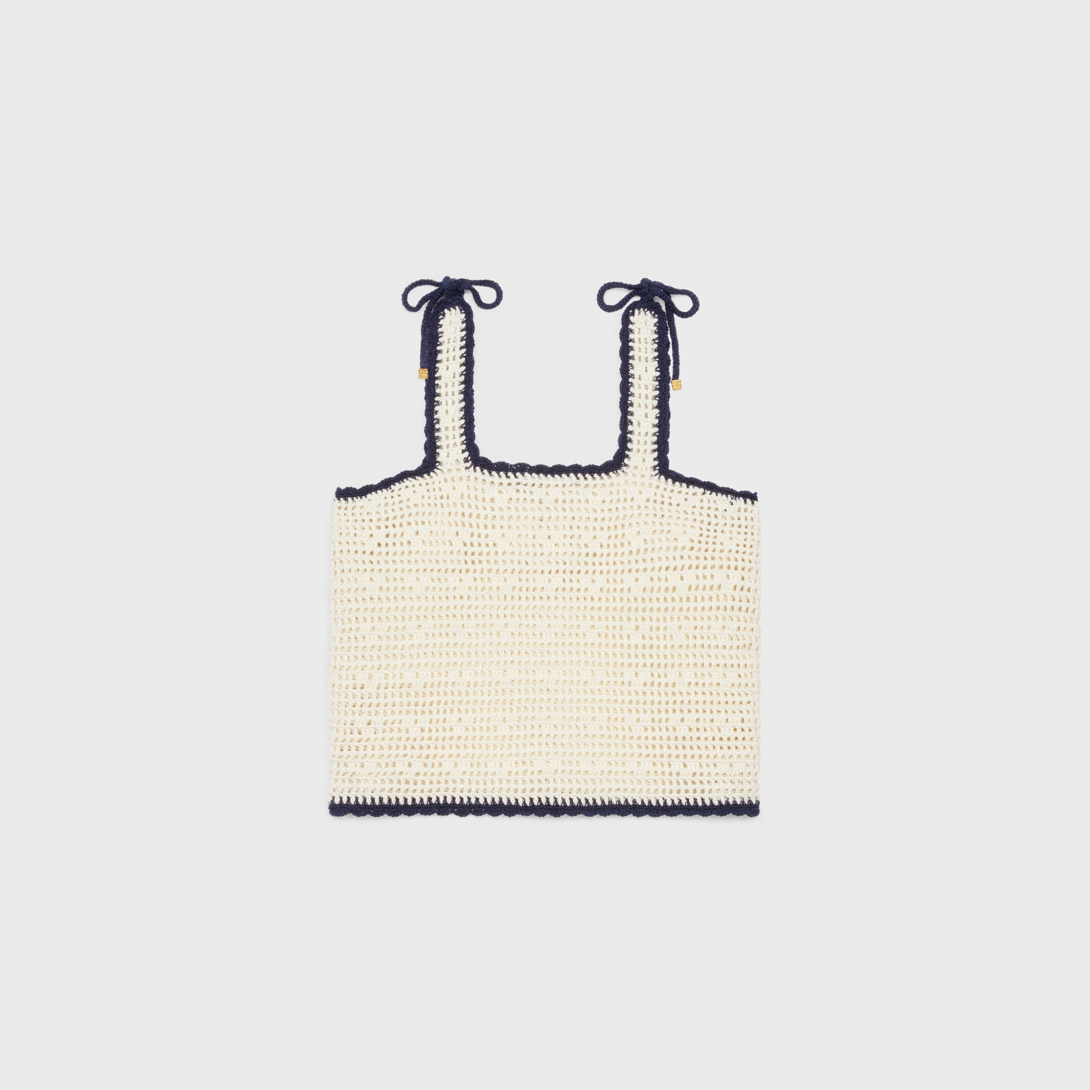 triomphe crop top in crochetted cotton - 2