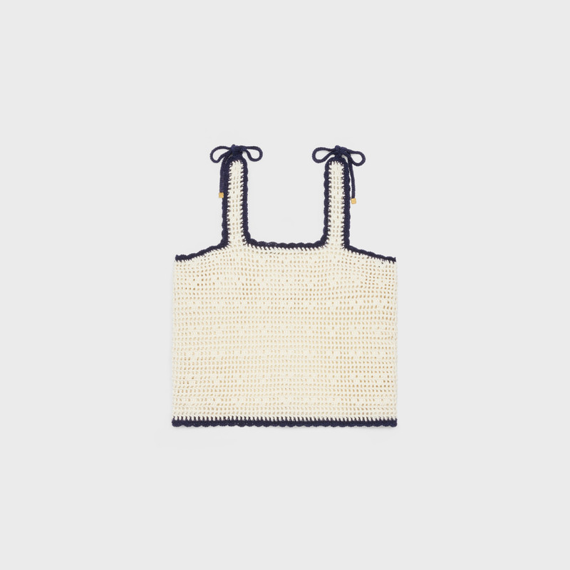 CELINE triomphe crop top in crochetted cotton outlook