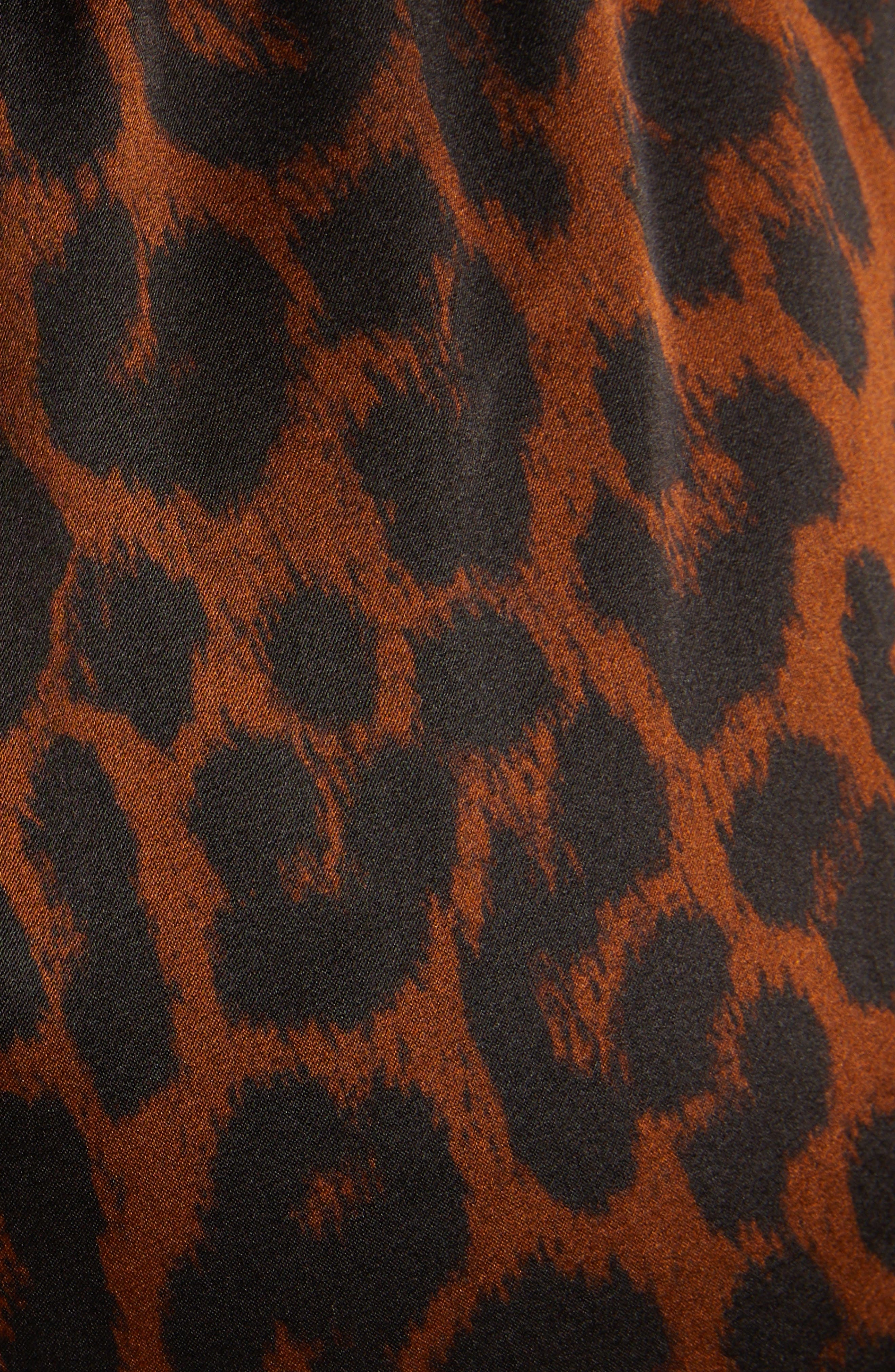 Reflected Leopard Print Stretch Silk Pajama Shorts - 5
